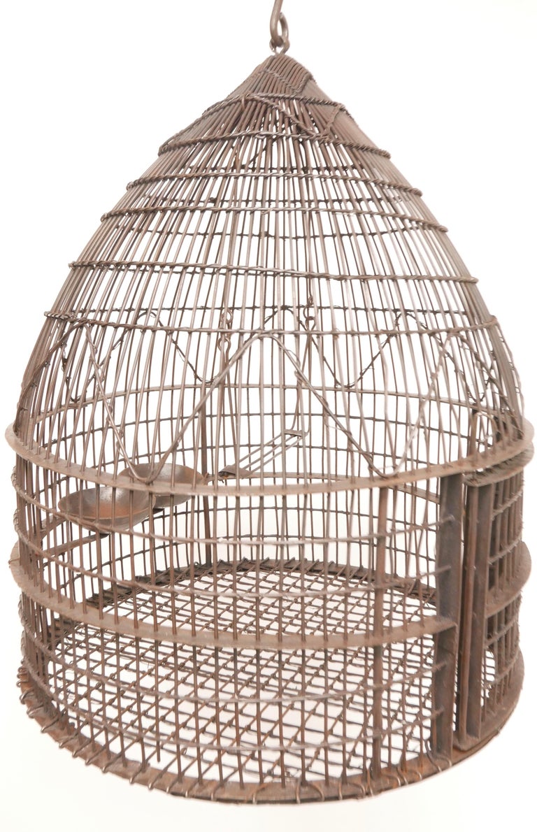 Wire Wrapped Dome Shape Iron Bird Cage, 19th Century at 1stDibs dome