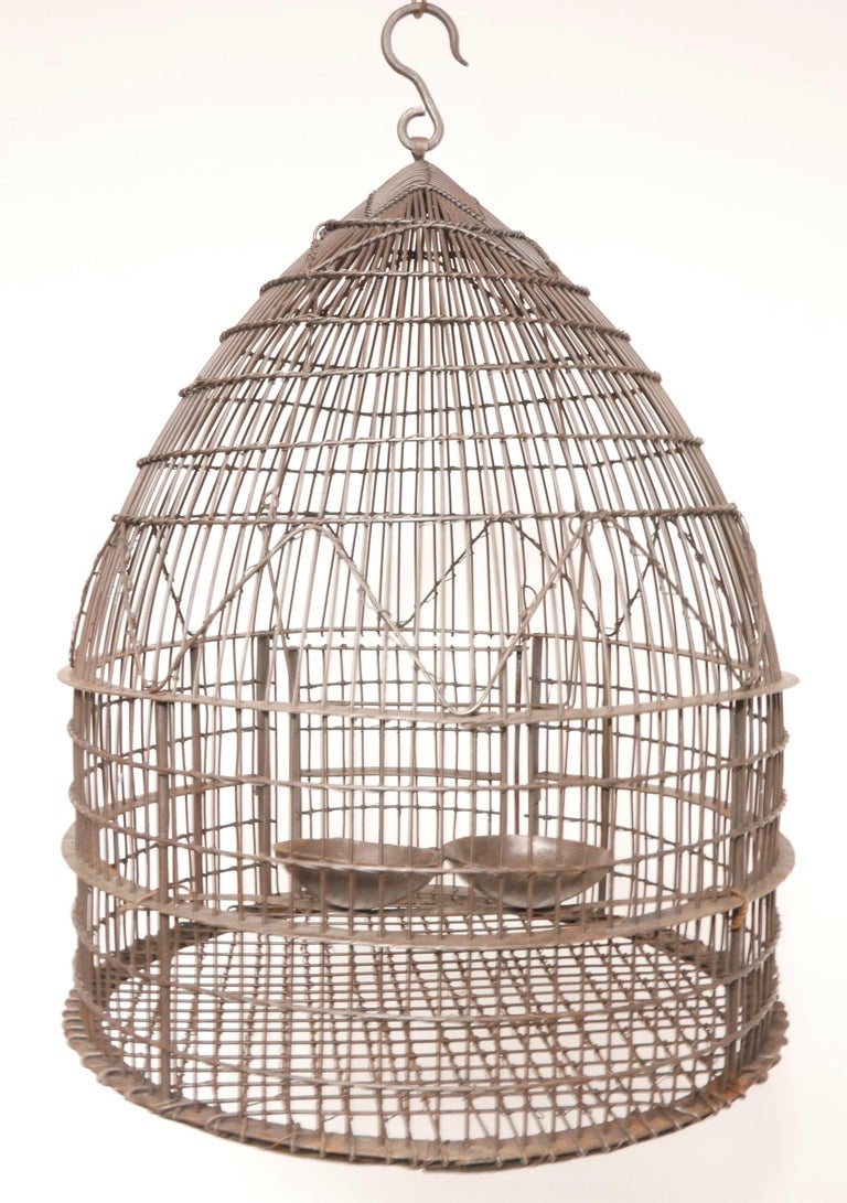 Wire Wrapped Dome Shape Iron Bird Cage, 19th Century at 1stDibs dome