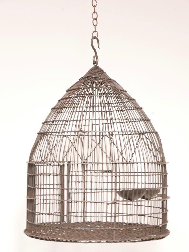 Wire Wrapped Dome Shape Iron Bird Cage, 19th Century at 1stDibs dome