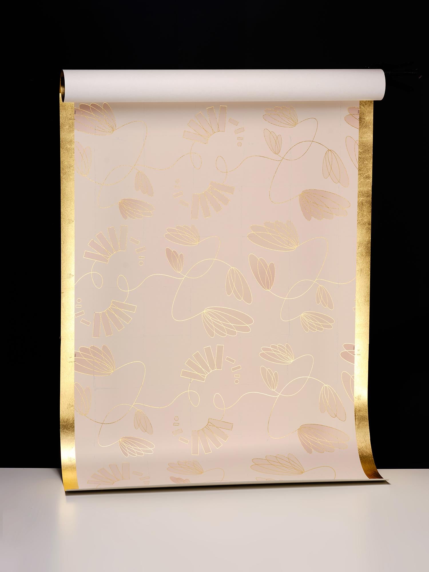 Papel Pintado Ombre Cableado de Inspiración Art Decó Siglo XXI y contemporáneo en venta