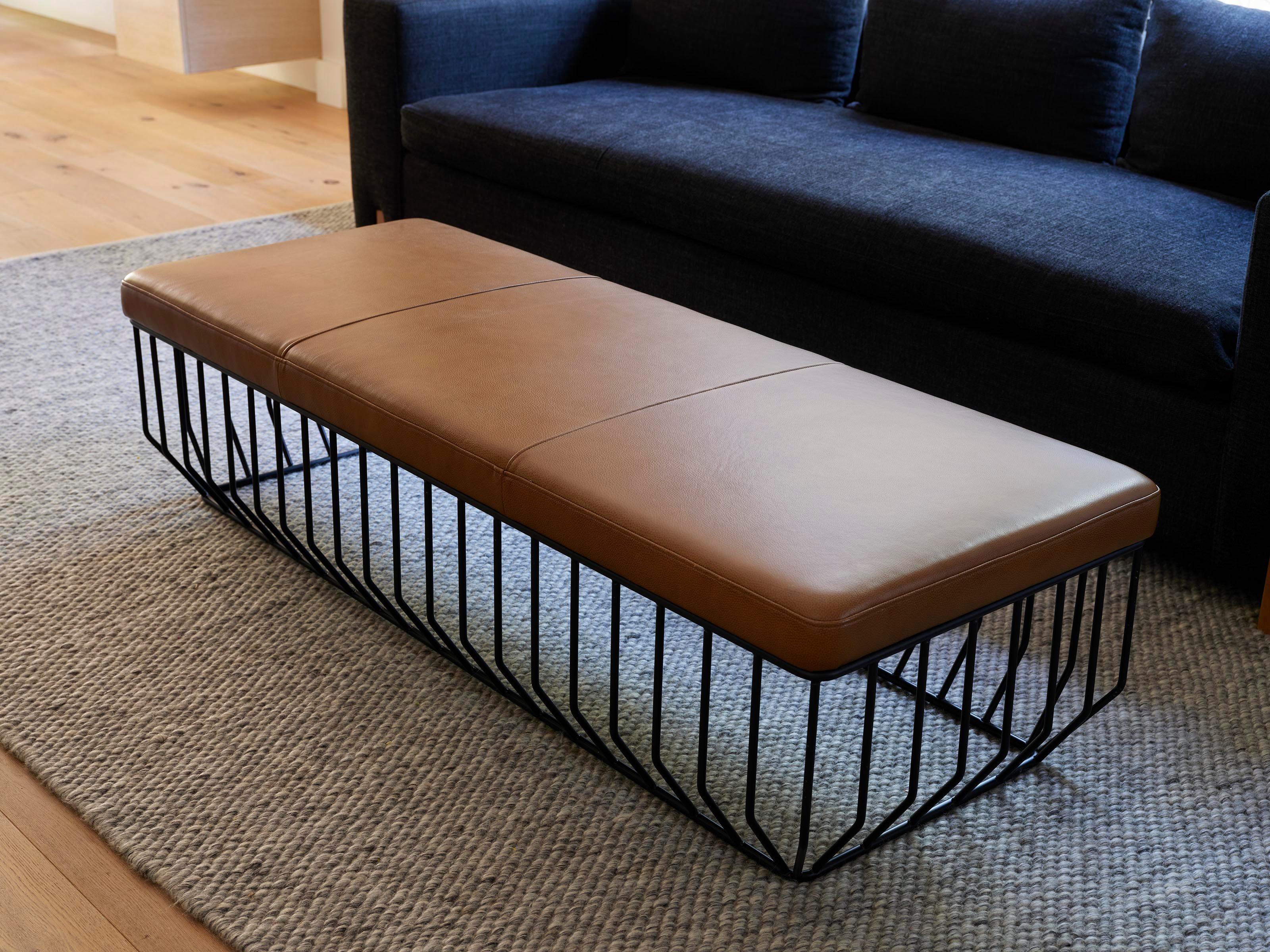 Powder-Coated Wired Bench by Phase Design For Sale
