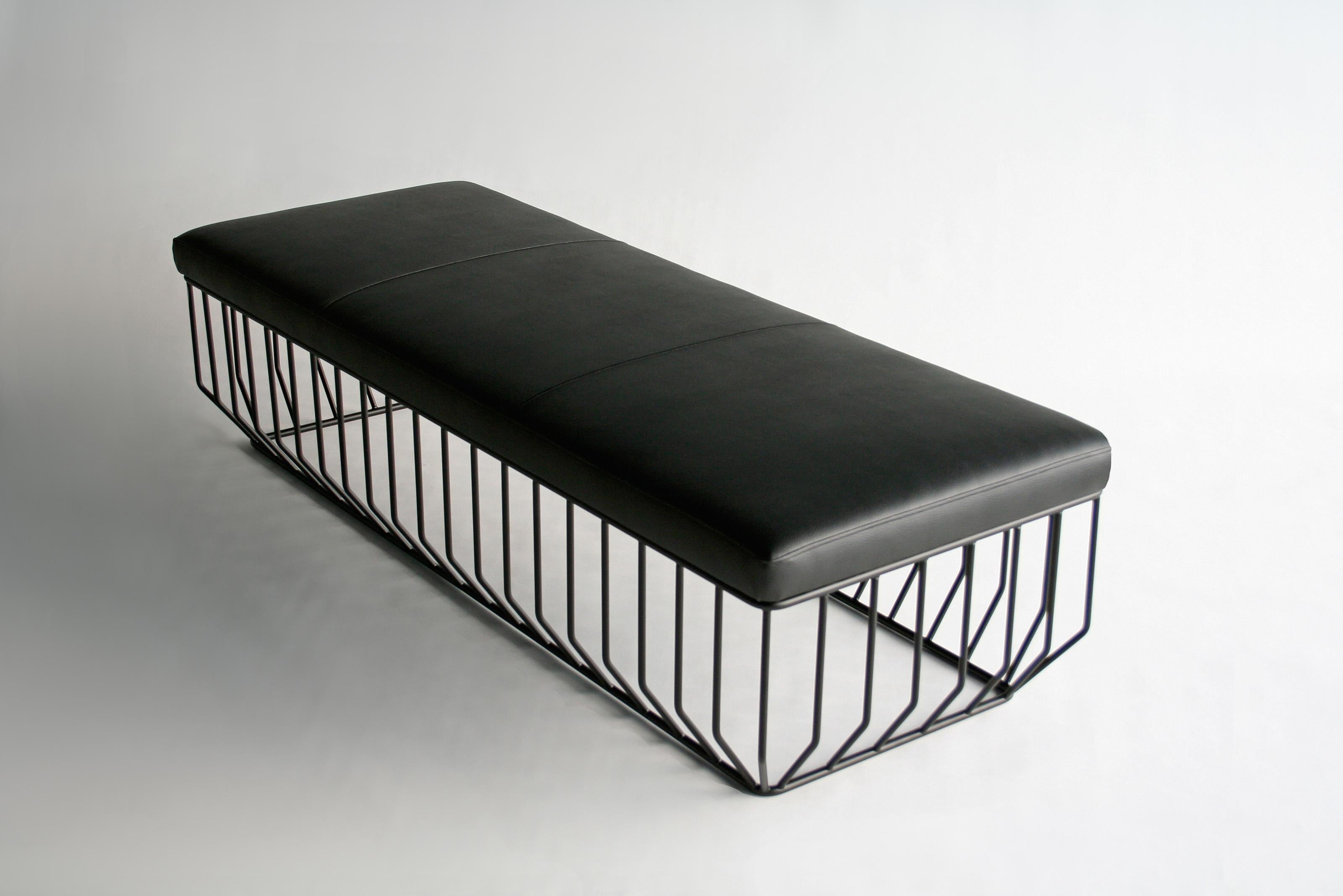 Powder-Coated Wired Bench by Phase Design For Sale