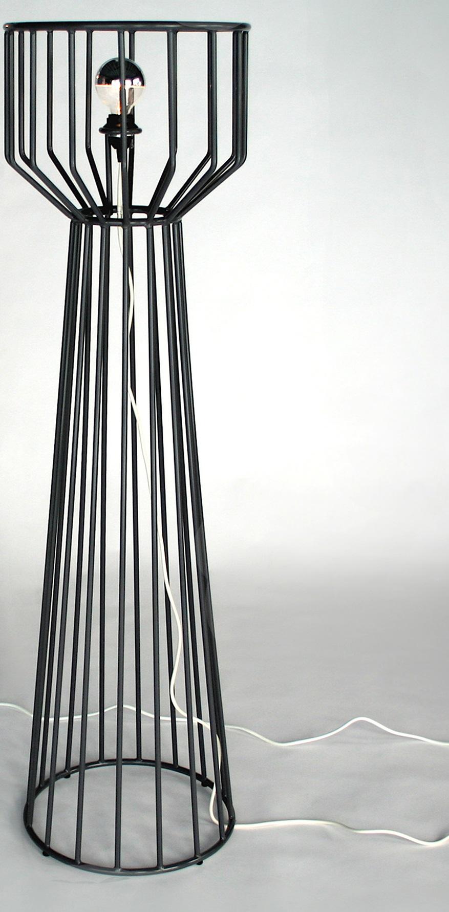 Wired Tall Floor Light by Phase Design
Dimensions: Ø 47 x H 152.4 cm. 
Materials: Powder-coated metal.

Solid steel bar available in gloss or flat black and white powder coat, polished chrome, burnt copper, or smoked brass finish. Powder coat