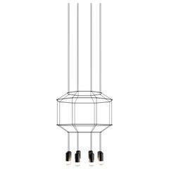 Wireflow Octagonal Pendant Light in Black by Arik Levy