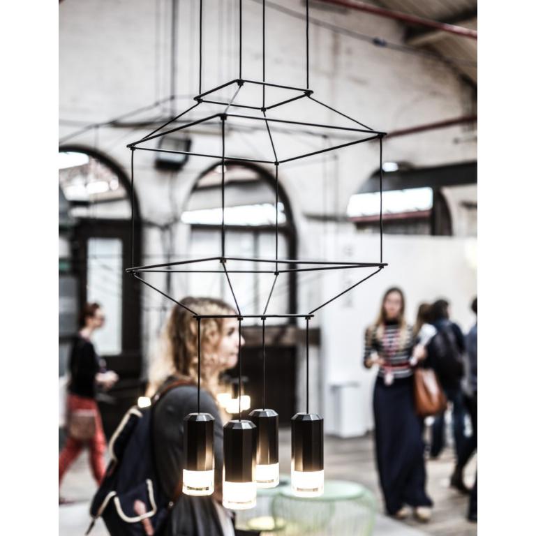 Wireflow Square Pendant Light in Black by Arik Levy For Sale 8