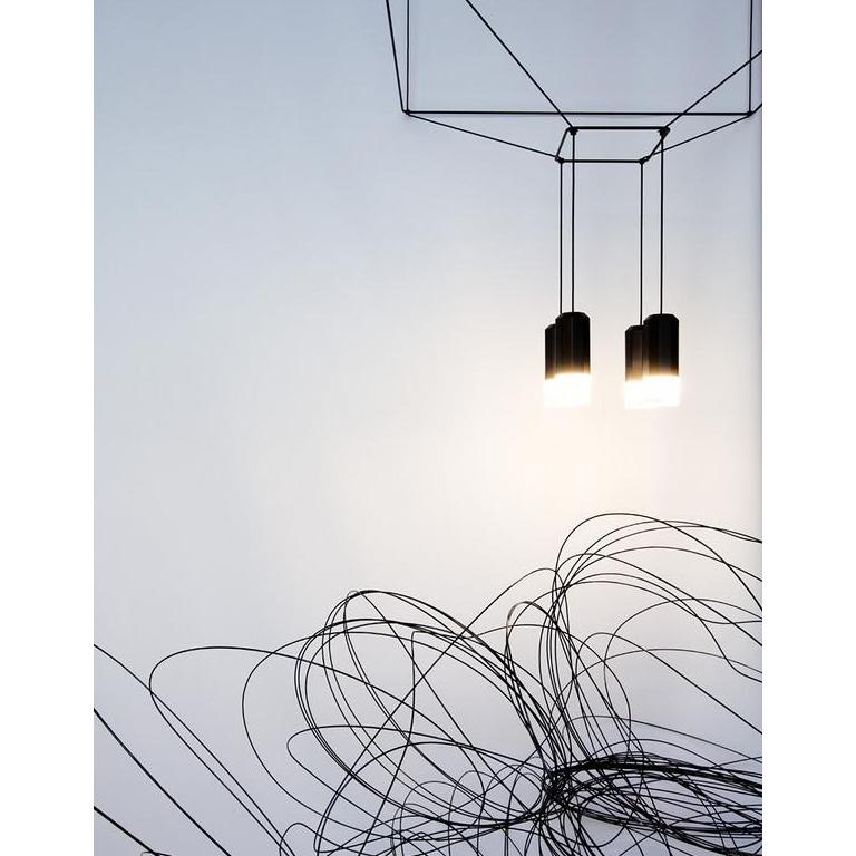 Wireflow Square Pendant Light in Black by Arik Levy For Sale 9