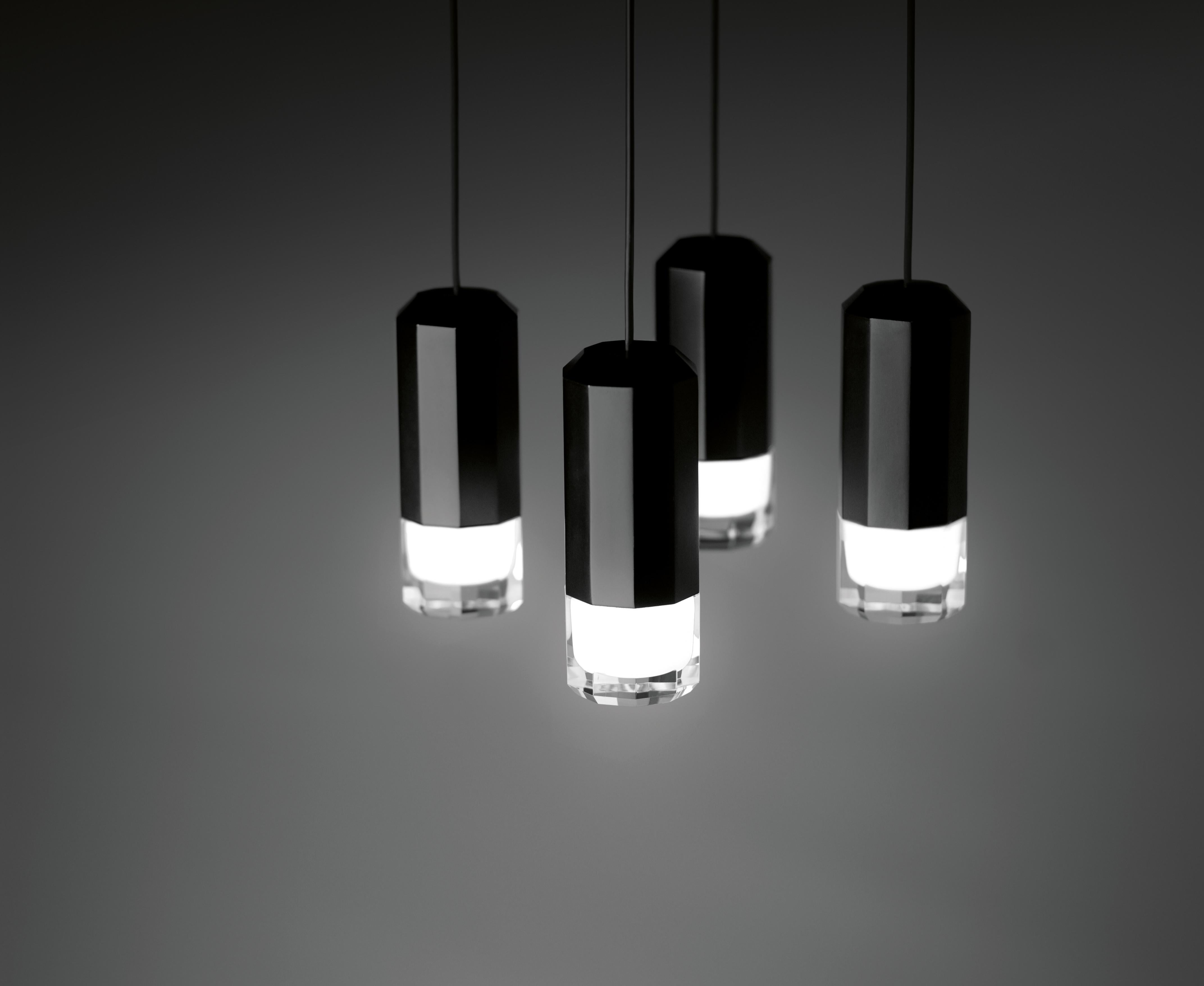Modern Wireflow Square Pendant Light in Black by Arik Levy For Sale