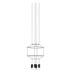 Wireflow Square Pendant Light in Black by Arik Levy