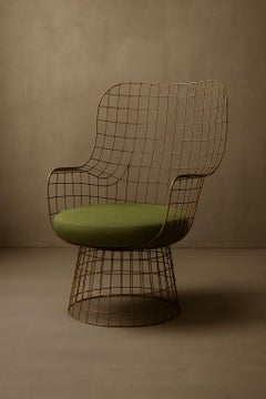 Wireframe Brass Armchair by Marsica Fossati