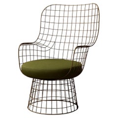 Wireframe Brass Armchair by Marsica Fossati