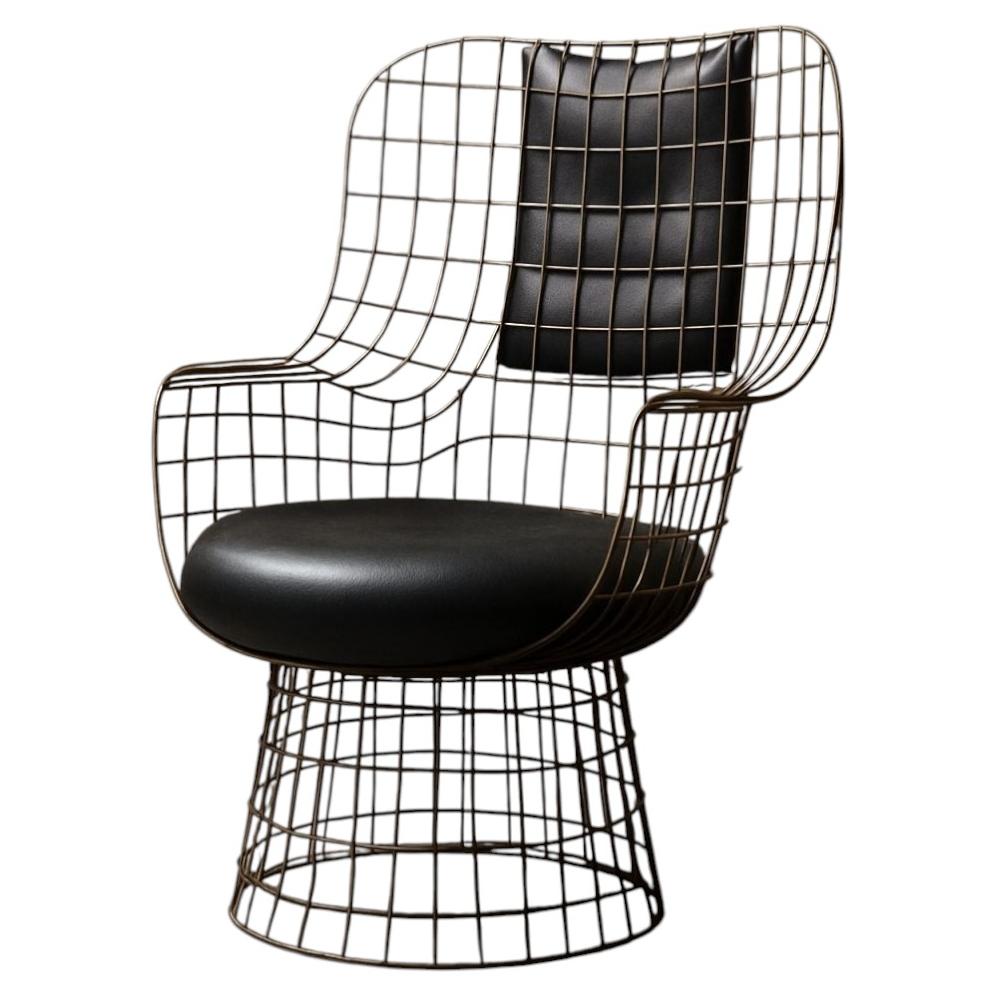 Wireframe Bronze Armchair by Marsica Fossati For Sale