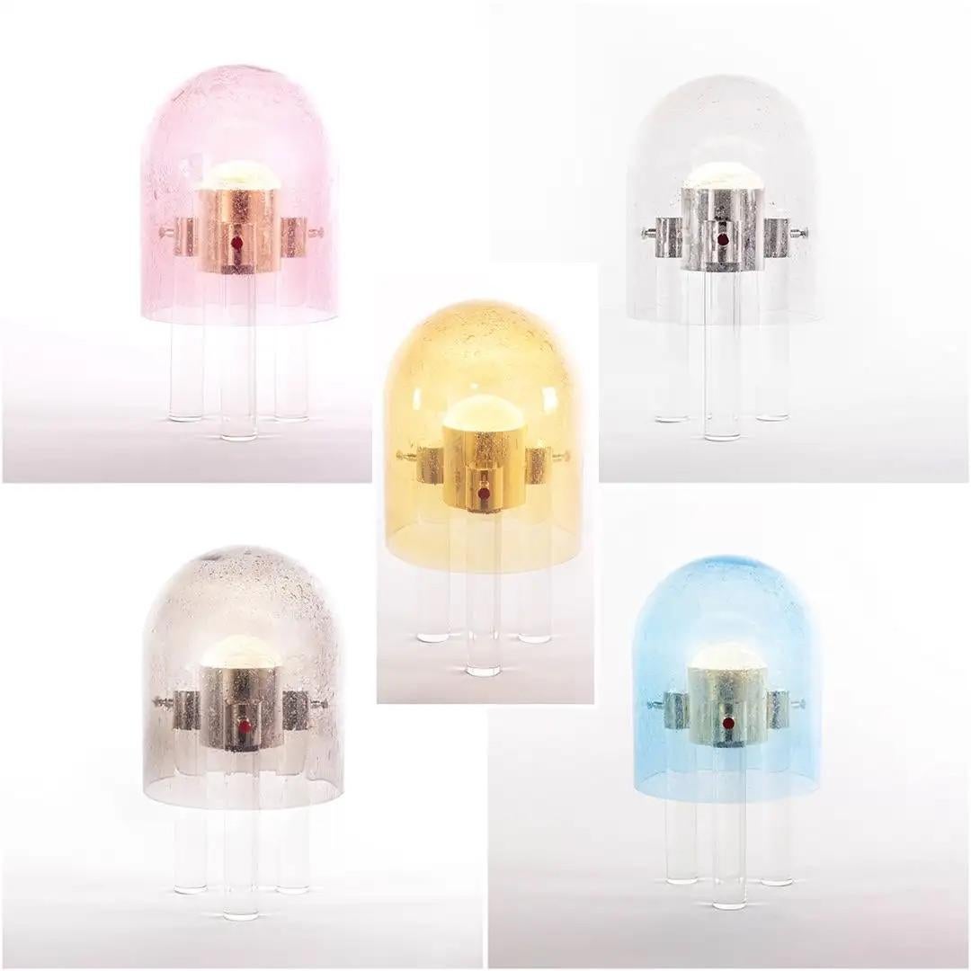 Lampada portatile senza fili in vetro di Murano fumé, dimmerabile, in nichel, dell'era dello spazio In condizioni Nuovo in vendita a New York, NY