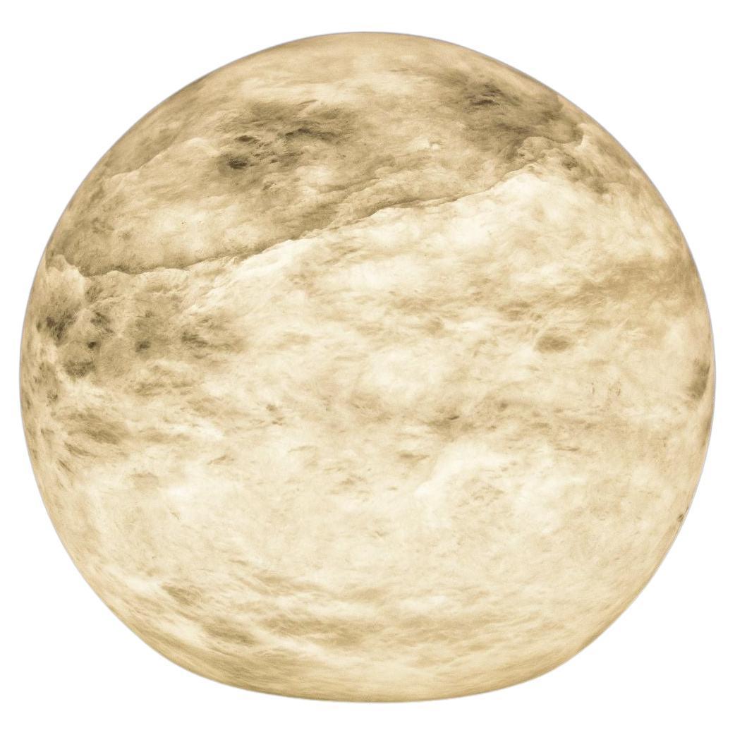 Wireless Moon Small Table Lamp by United Alabaster For Sale