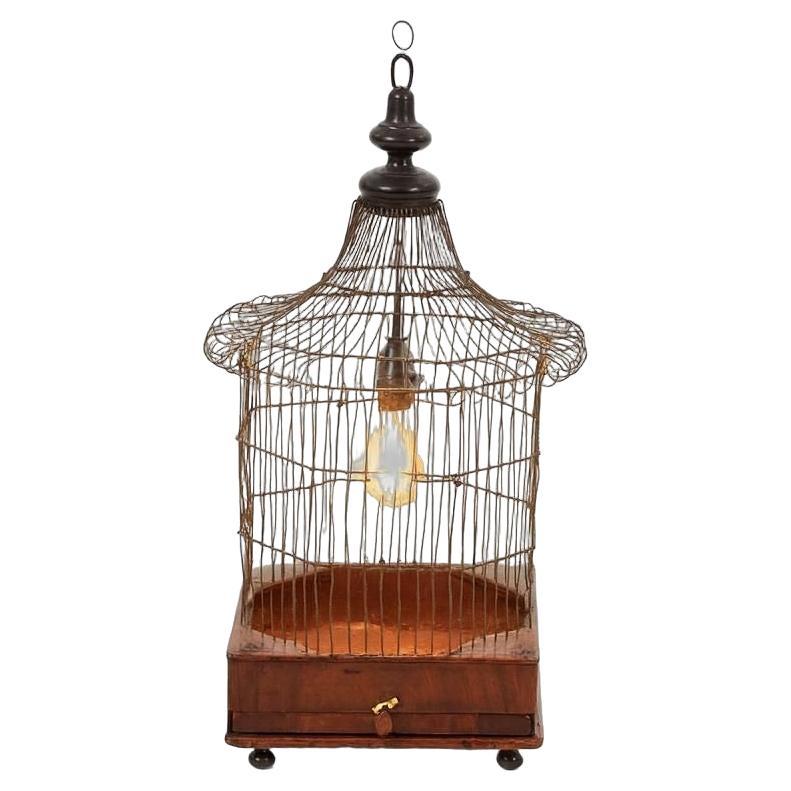 Wirework and Marquetry Birdcage Lantern
