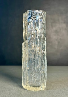 Wirkkala Textured Art Glass Ice Vase, Finland, 1970s