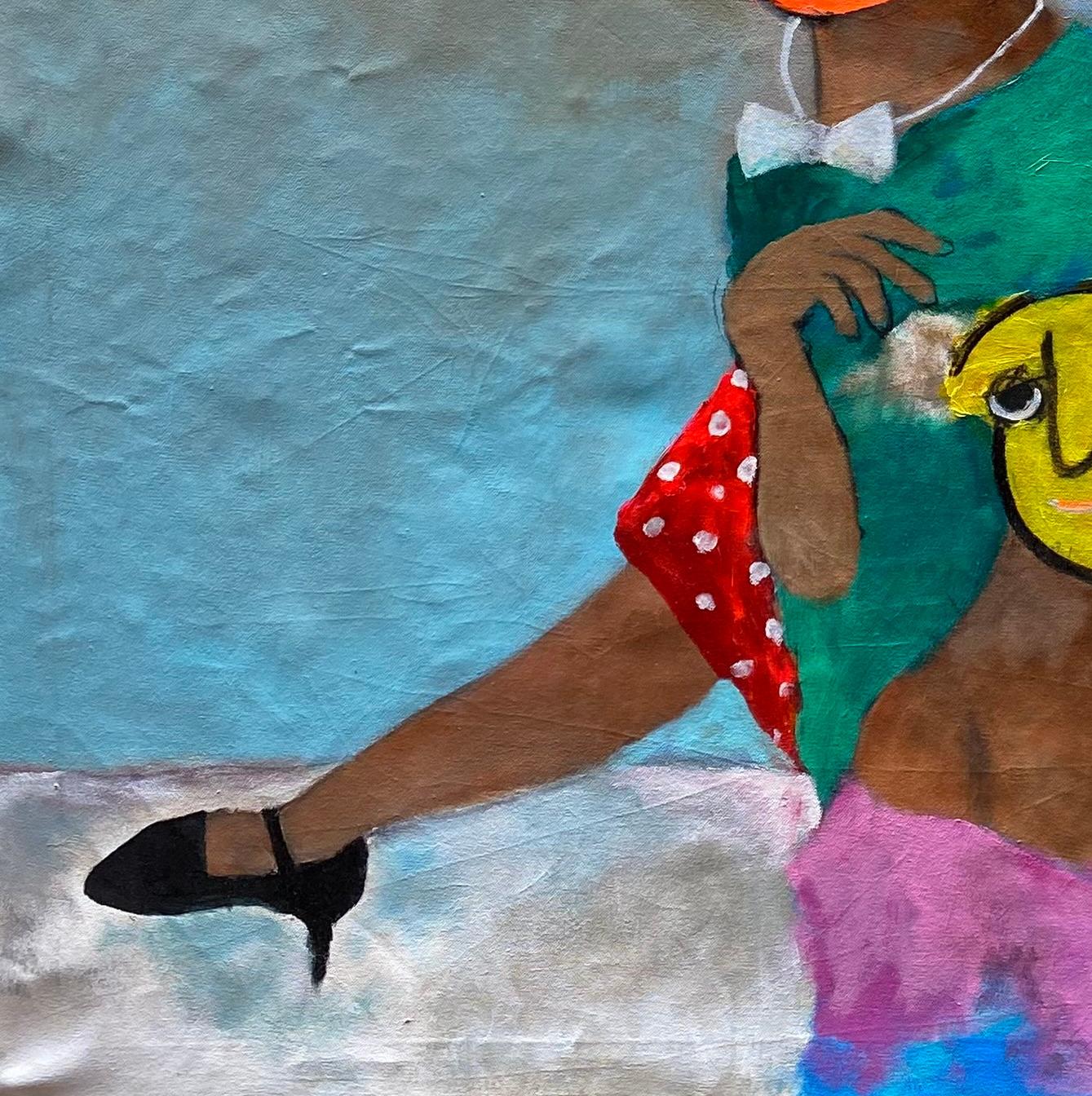 Zapato de ante negro - Figurative Painting Negro de Wisdom Uche