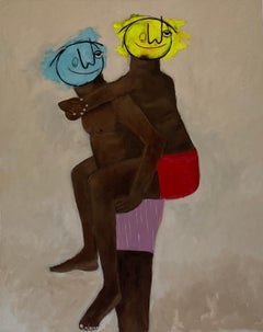 Burden of Love -21st Century, Contemporary, Figurative, Neo-Expressionism, Funky