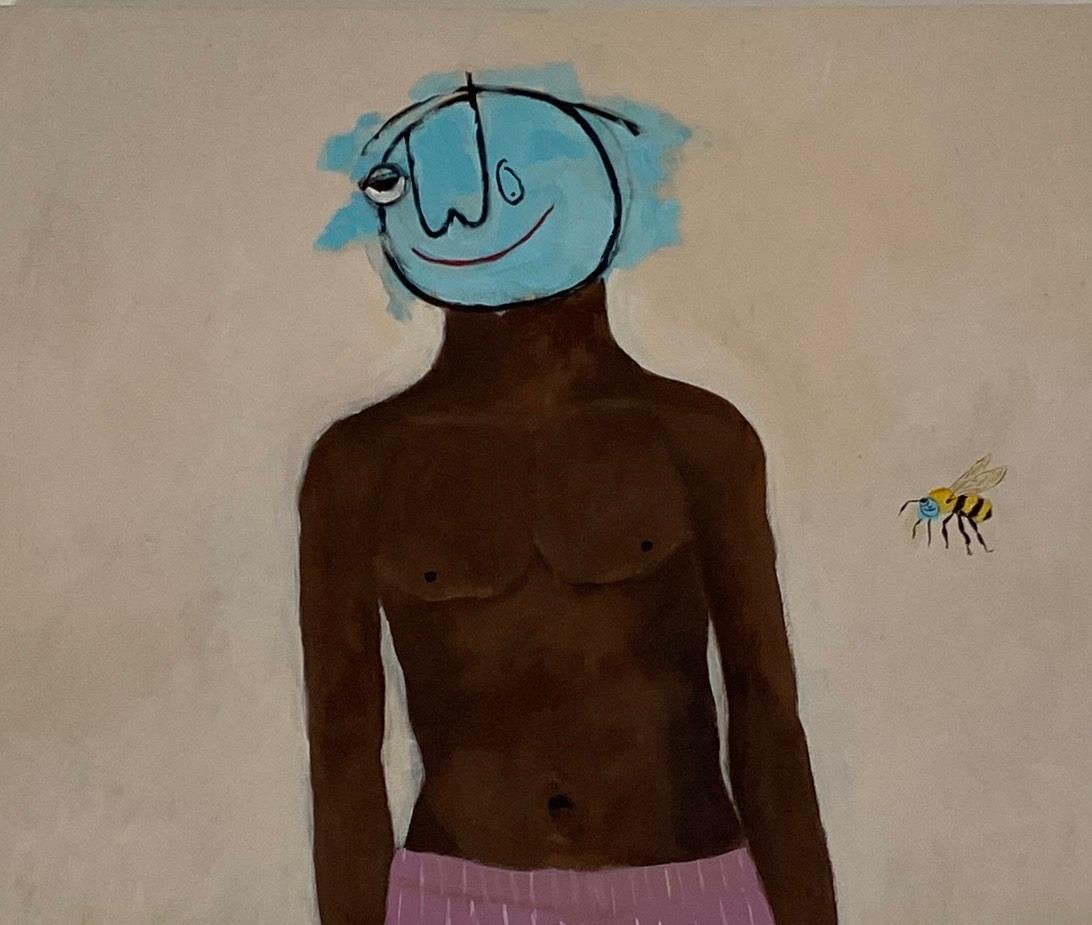 Compagnon 1 -21e siècle, Contemporain, Figuratif, Néo-expressionnisme, Bee Love - Painting de Wisdom Uche