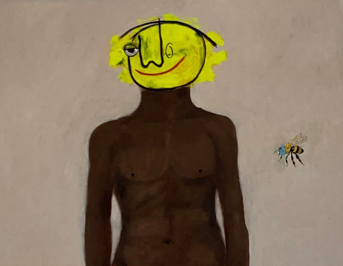 Compagnon 2 -21e siècle, Contemporain, Figuratif, Néo-expressionnisme, Bee Love - Painting de Wisdom Uche