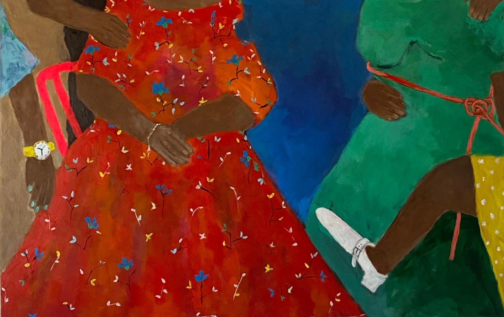 Potrait de famille II - Expressionniste Painting par Wisdom Uche