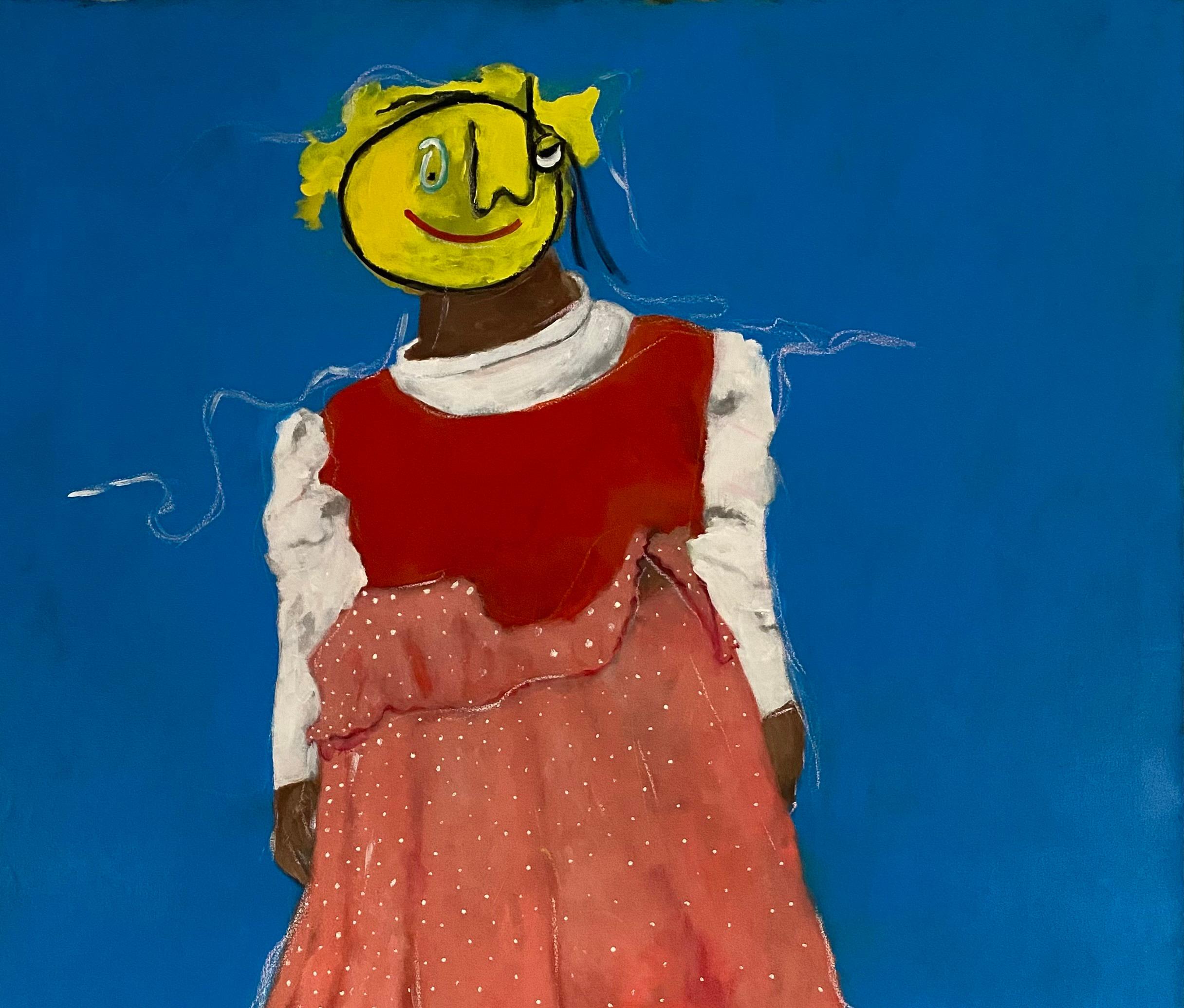 Nicole - 21st Century, Contemporary, Figurative, Neo-Expressionism, Love, Girl - Painting by Wisdom Uche