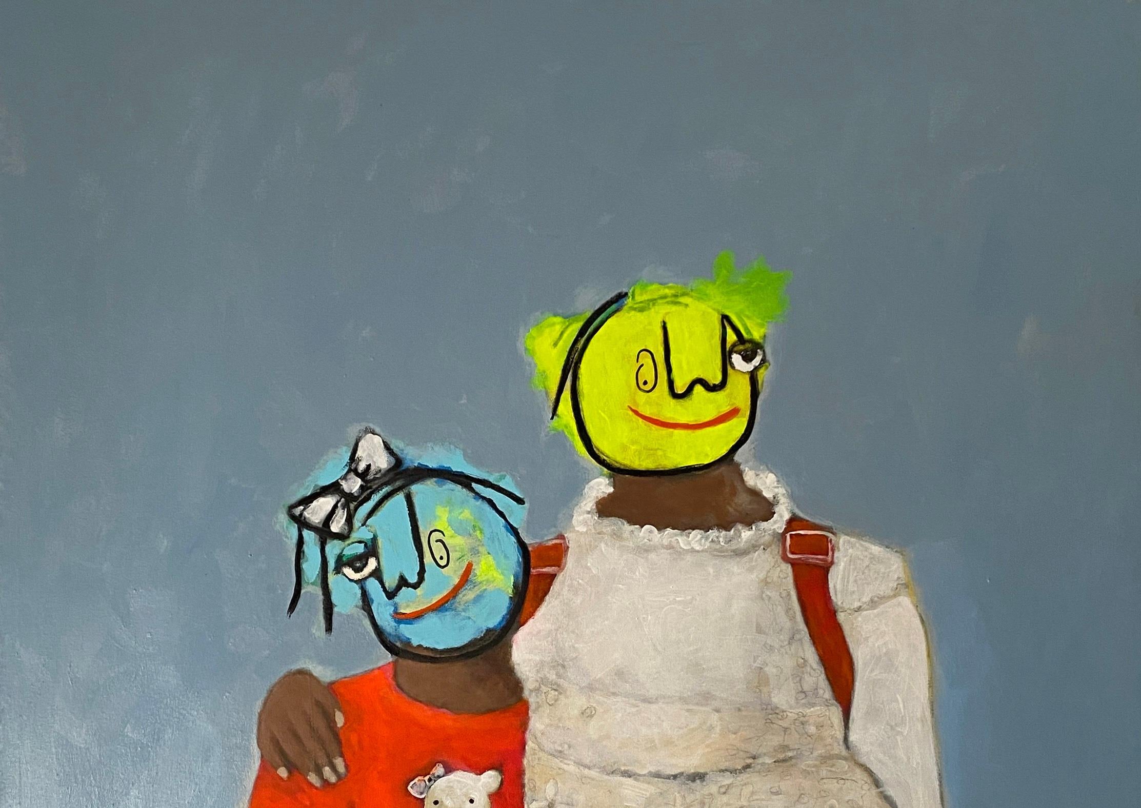 Nwanne (Geschwister) - 21. Jahrhundert, Zeitgenössisch, Figurativ, Neo-Expressionismus – Painting von Wisdom Uche