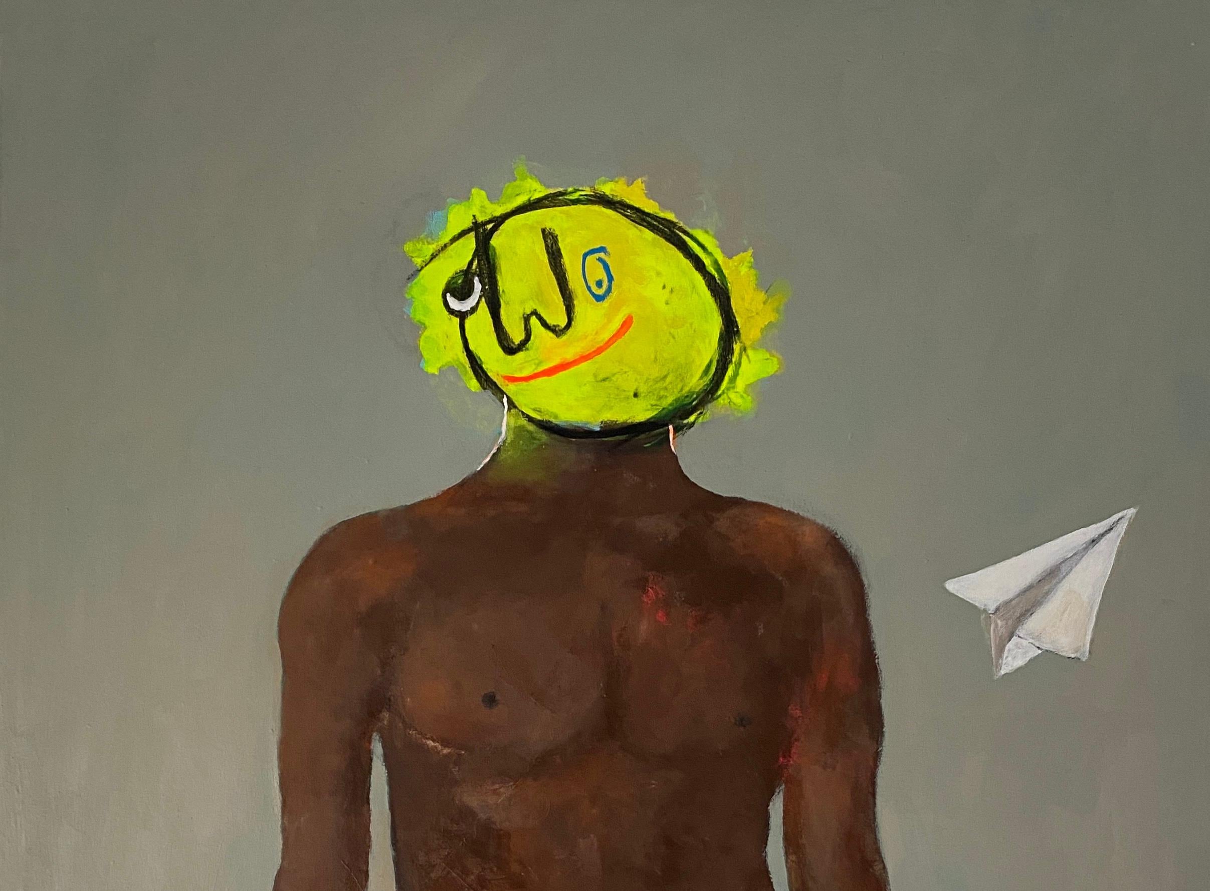 Cometa de papel - Siglo XXI, Contemporáneo, Figurativo, Neoexpresionismo, Lúdico - Painting de Wisdom Uche