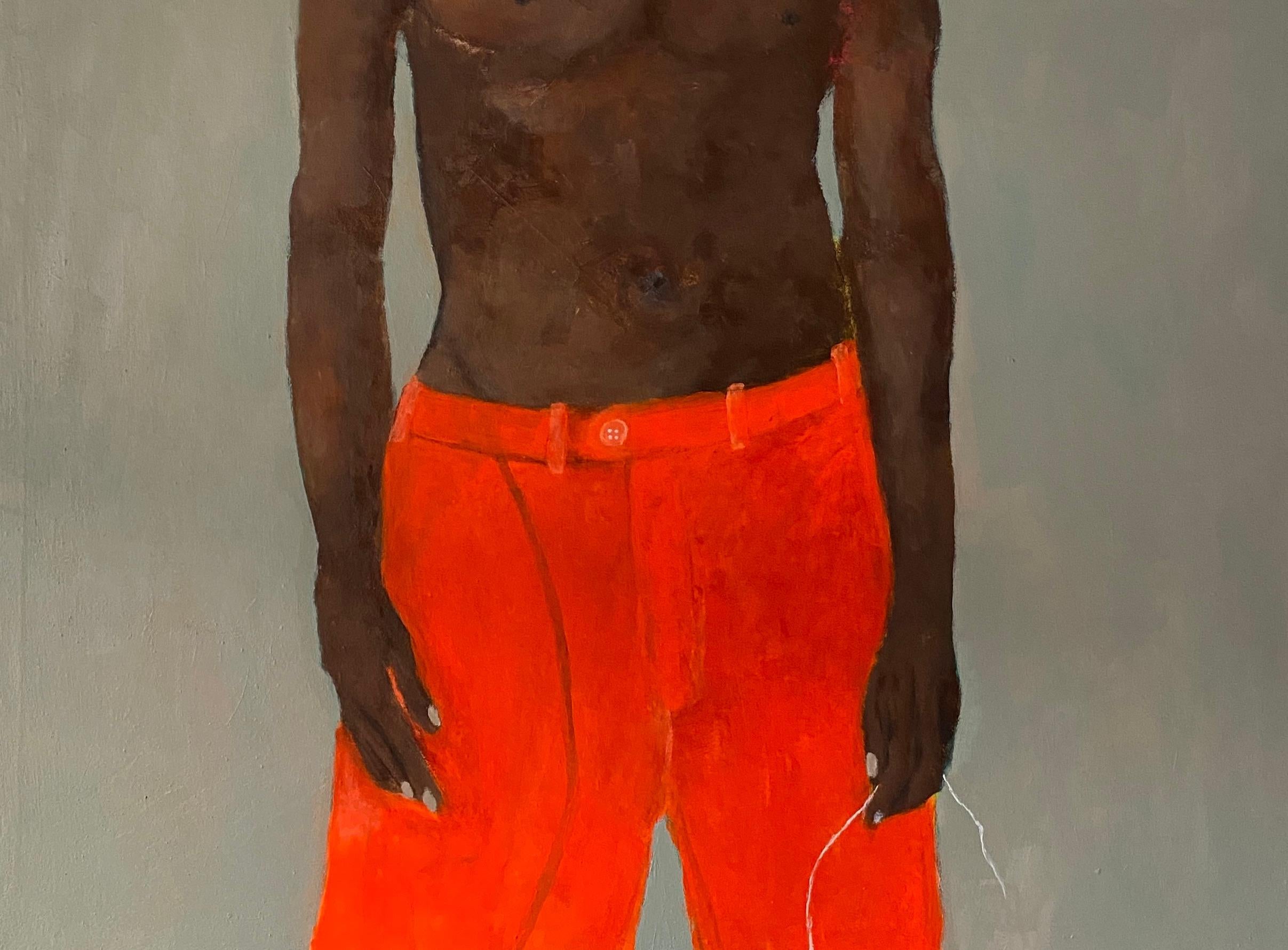 Cometa de papel - Siglo XXI, Contemporáneo, Figurativo, Neoexpresionismo, Lúdico - Figurative Painting Gris de Wisdom Uche