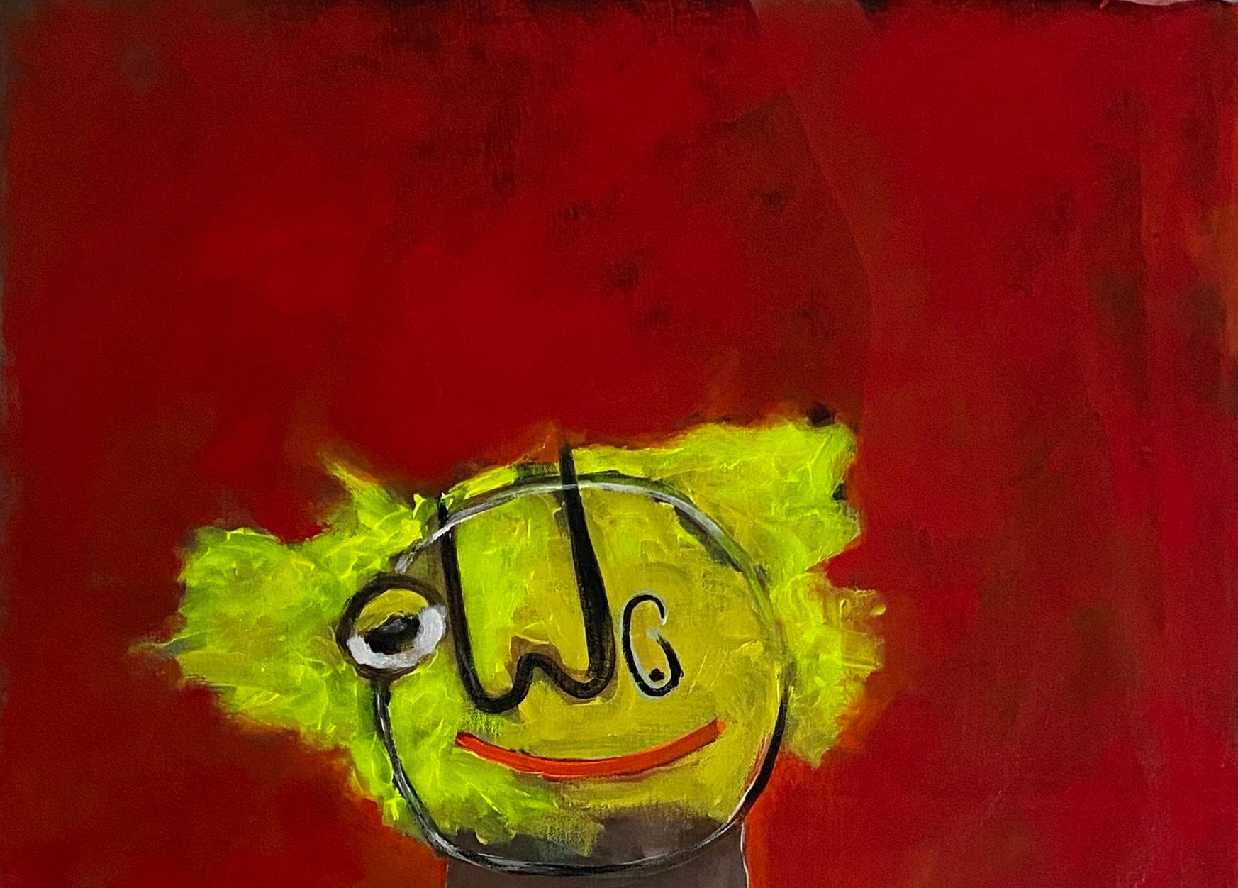 Pasaporte - Siglo XXI, Contemporáneo, Figurativo, Neoexpresionismo, Amor, Rojo - Painting de Wisdom Uche