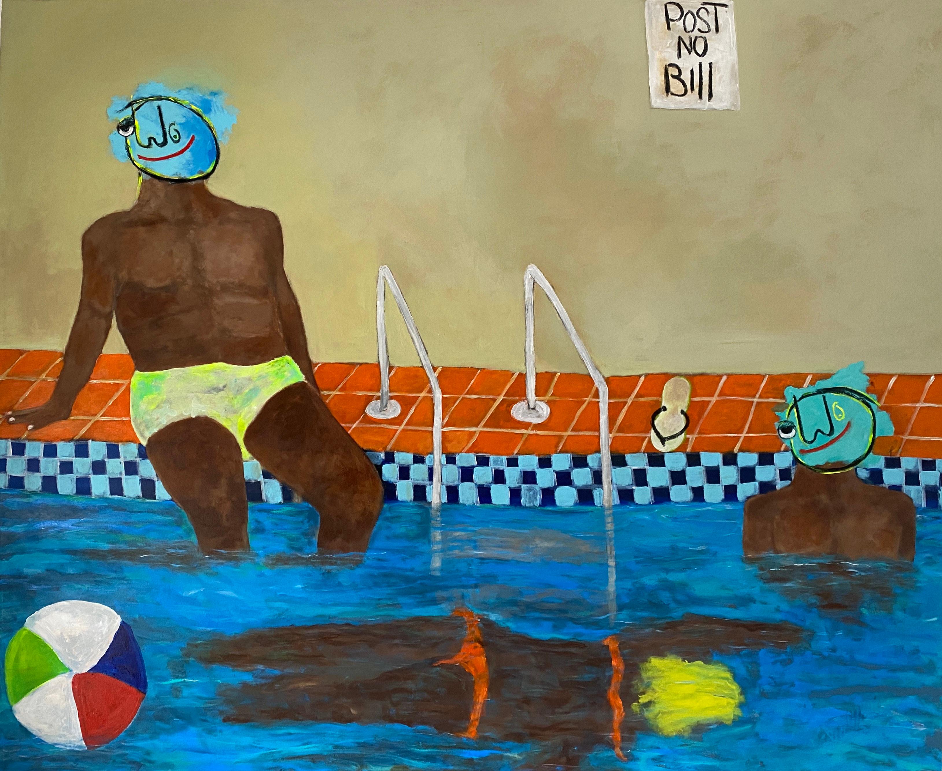 Figurative Painting de Wisdom Uche - Post No Bill - Siglo XXI, Contemporáneo, Figurativo, Neoexpresionismo, Gente