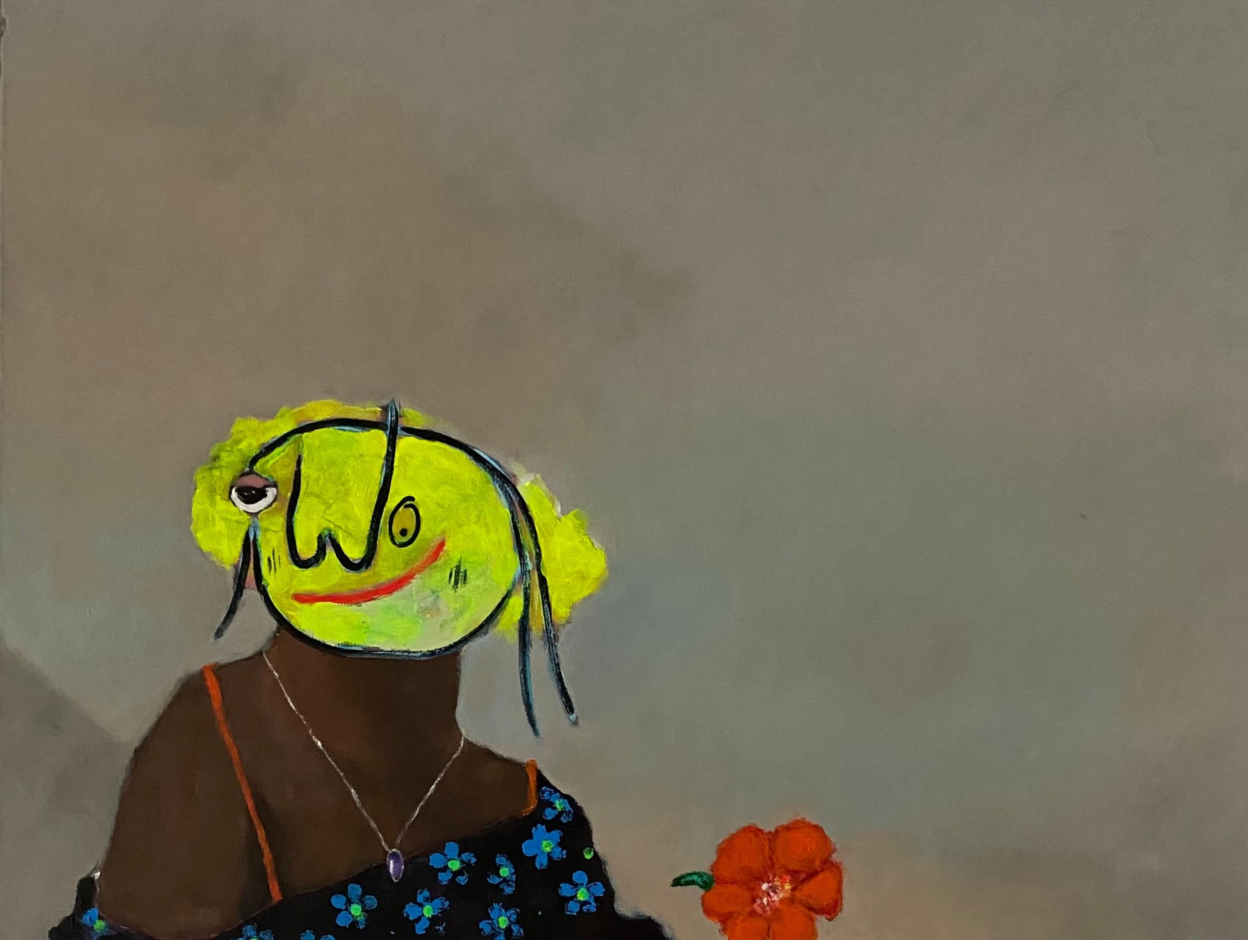 Rosa Roja - Siglo XXI, Contemporáneo, Figurativo, Neoexpresionismo, Moda - Painting de Wisdom Uche