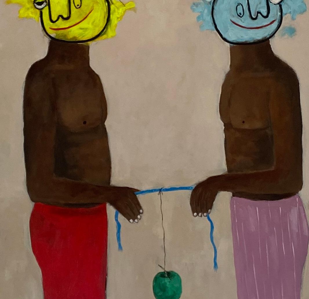 Sincerity of Purpose -21st Century, Contemporary, Figurative, Neo-Expressionism (Braun), Portrait Painting, von Wisdom Uche