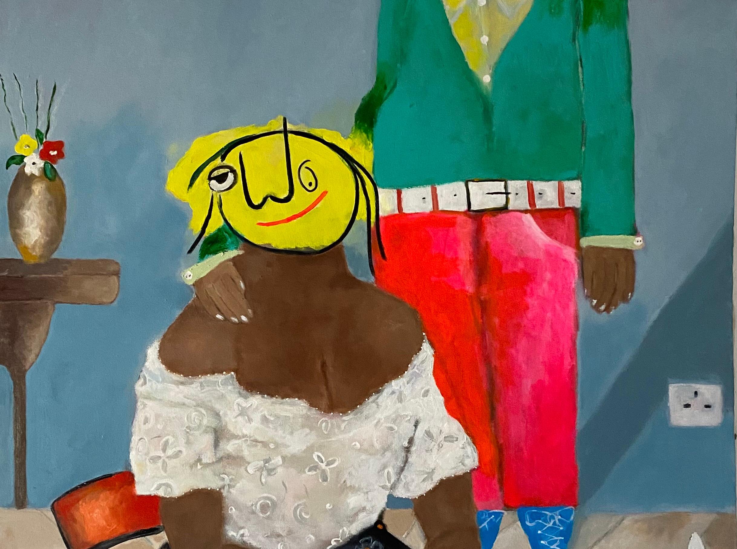 Sin título V - Siglo XXI, Contemporáneo, Figurativo, Neoexpresionismo, Amor - Painting de Wisdom Uche