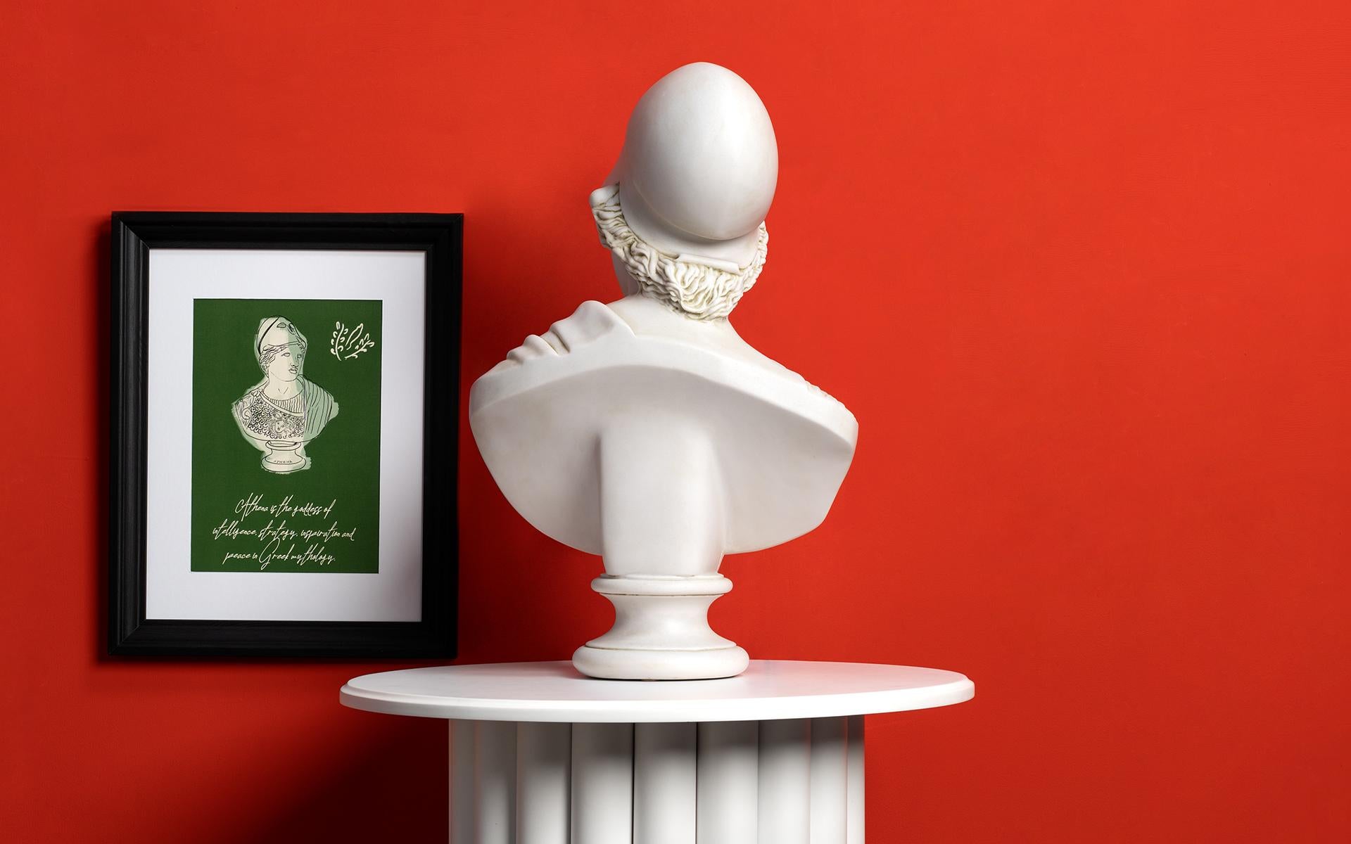 Wise Athena-Büste aus Compressed Marmor pulverbeschichtet 'Bursa Museum' Statue im Angebot 4