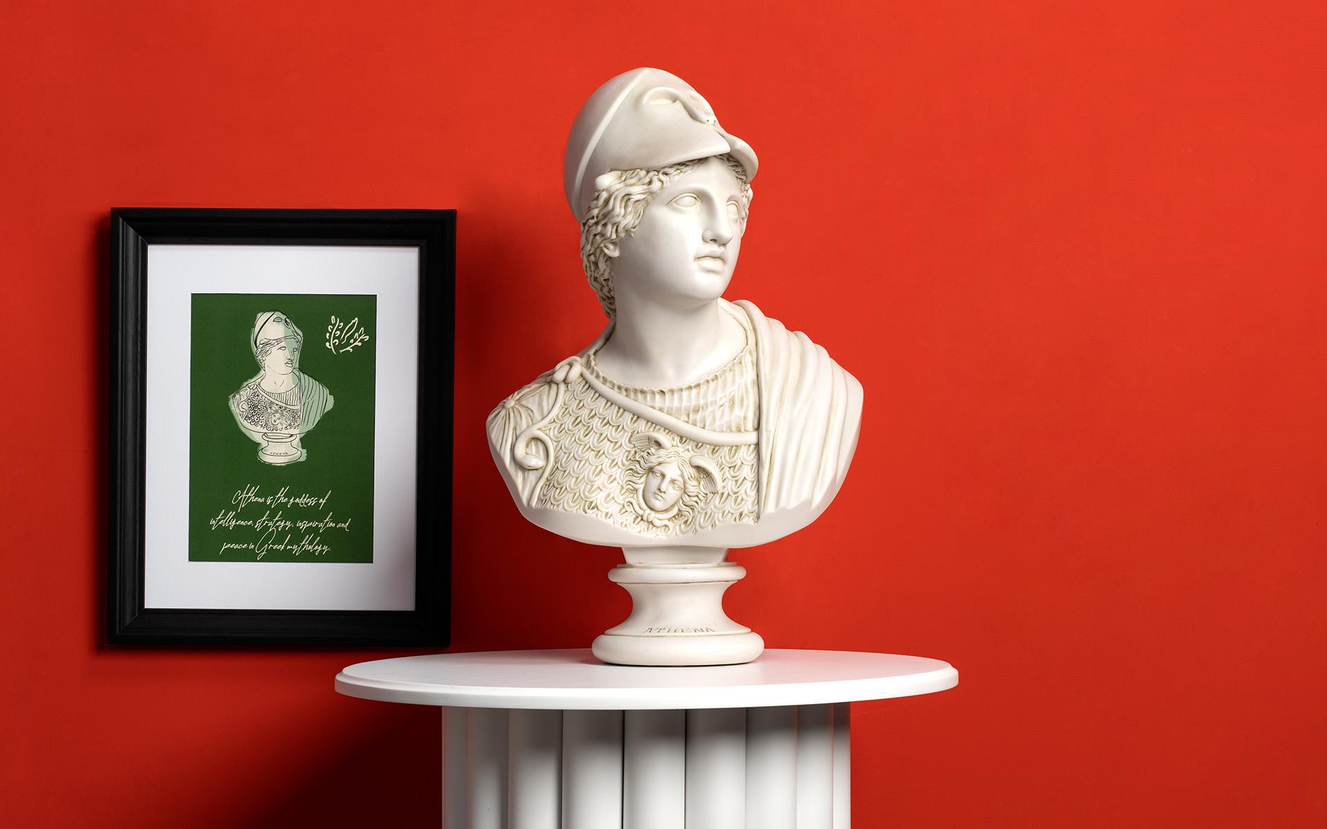 Wise Athena Bust Made with Compressed Marble Powder 'Bursa Museum' In New Condition For Sale In İSTANBUL, TR