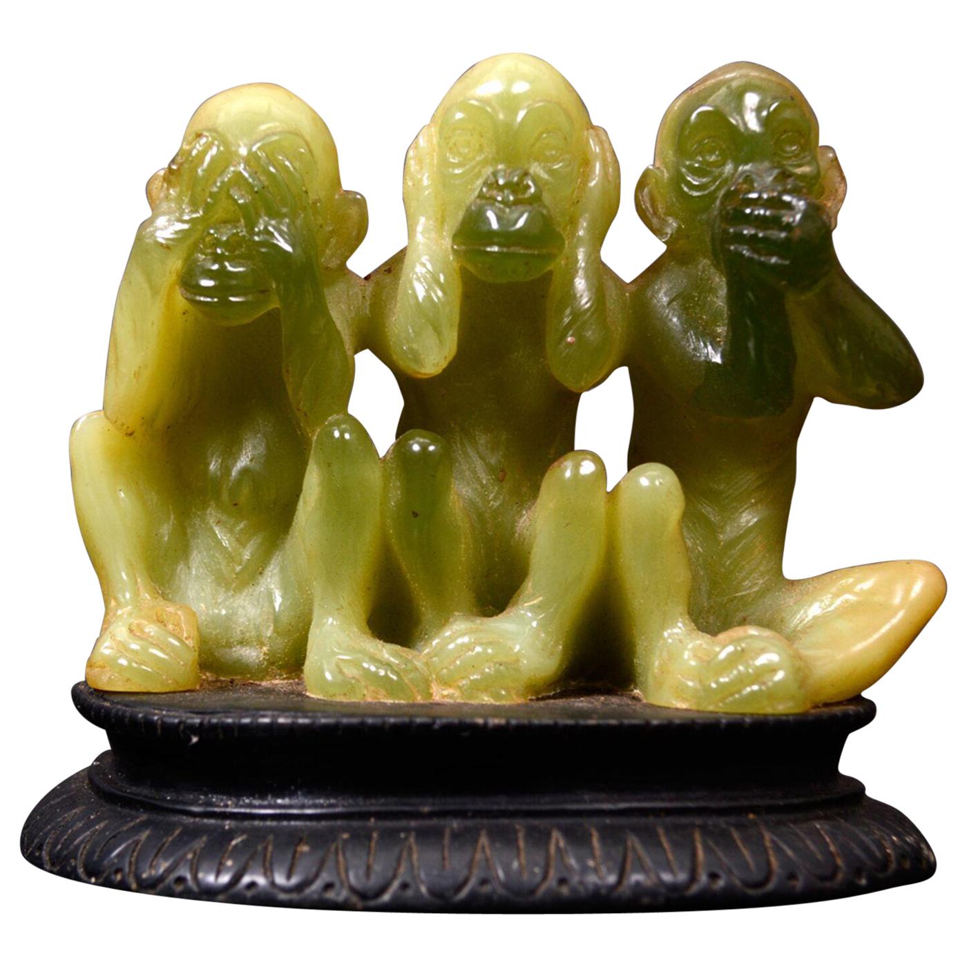 Wise Italian Monkeys Hear See Speak No Evil Decorative Sculpture