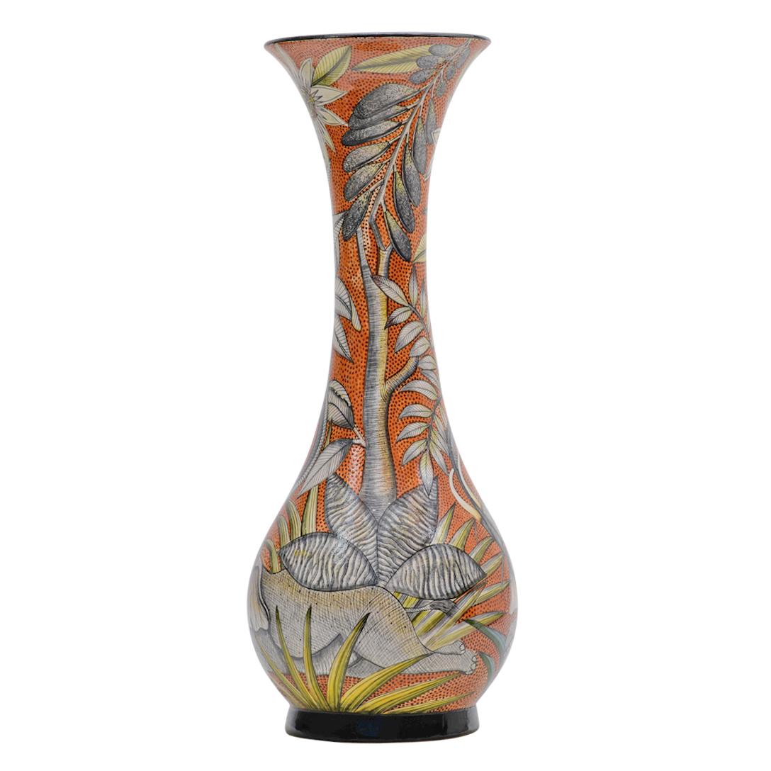 Moderne Céramique Wiseman, vase éléphant