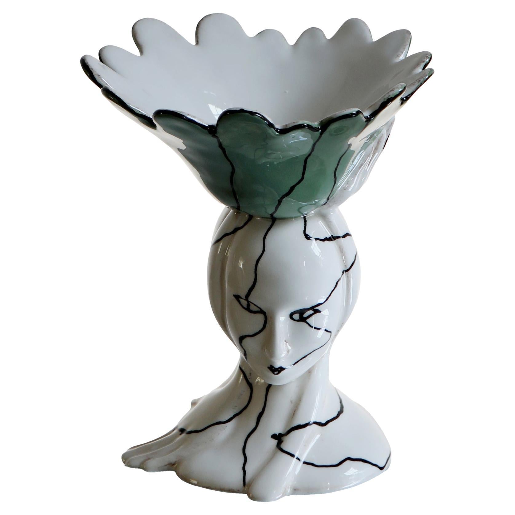 Wish Aperitivo Server - Ciotola scultorea in ceramica smaltata, Hand Made in vendita