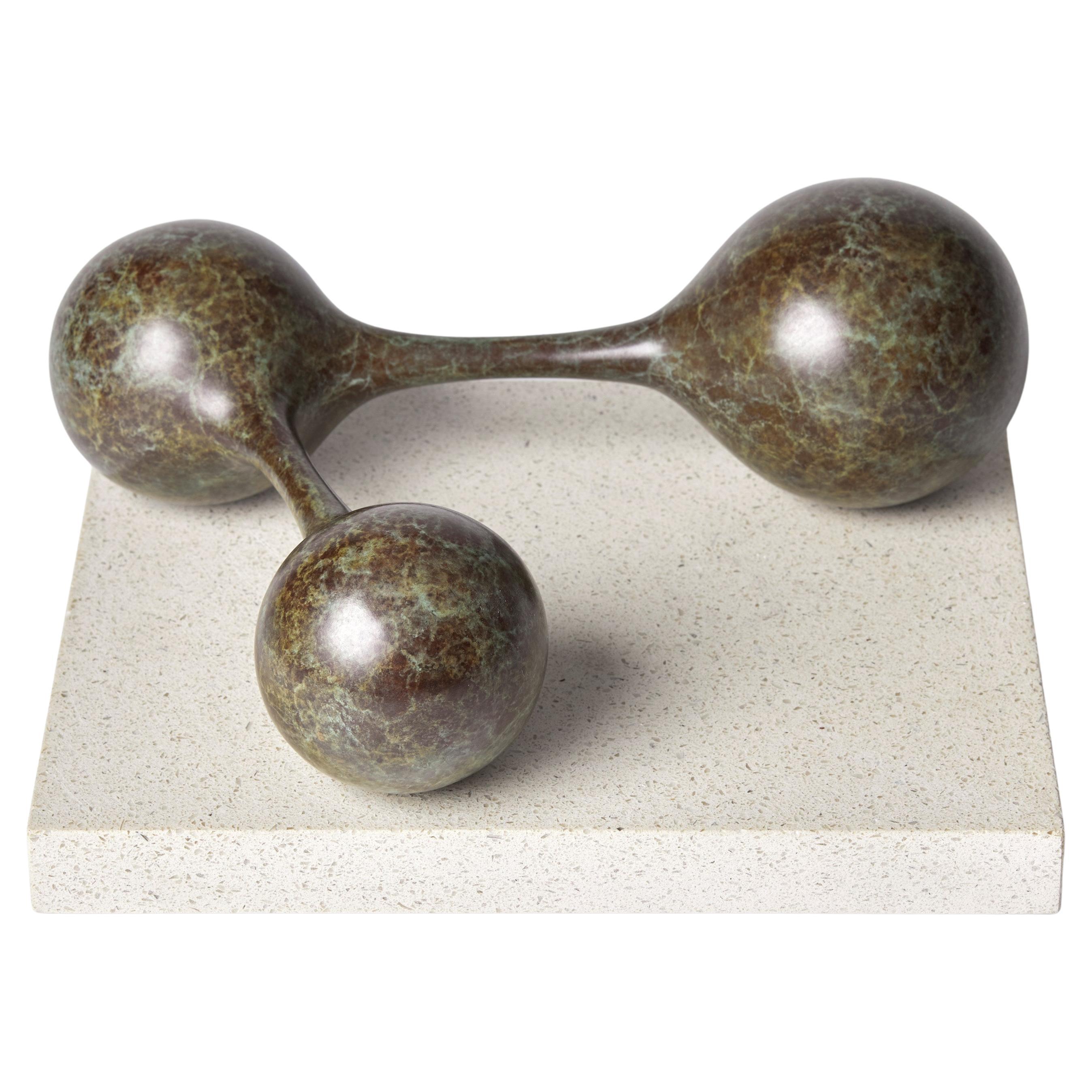Wishbone, a patinated bronze sculpture by the British artist Vivienne Foley For Sale