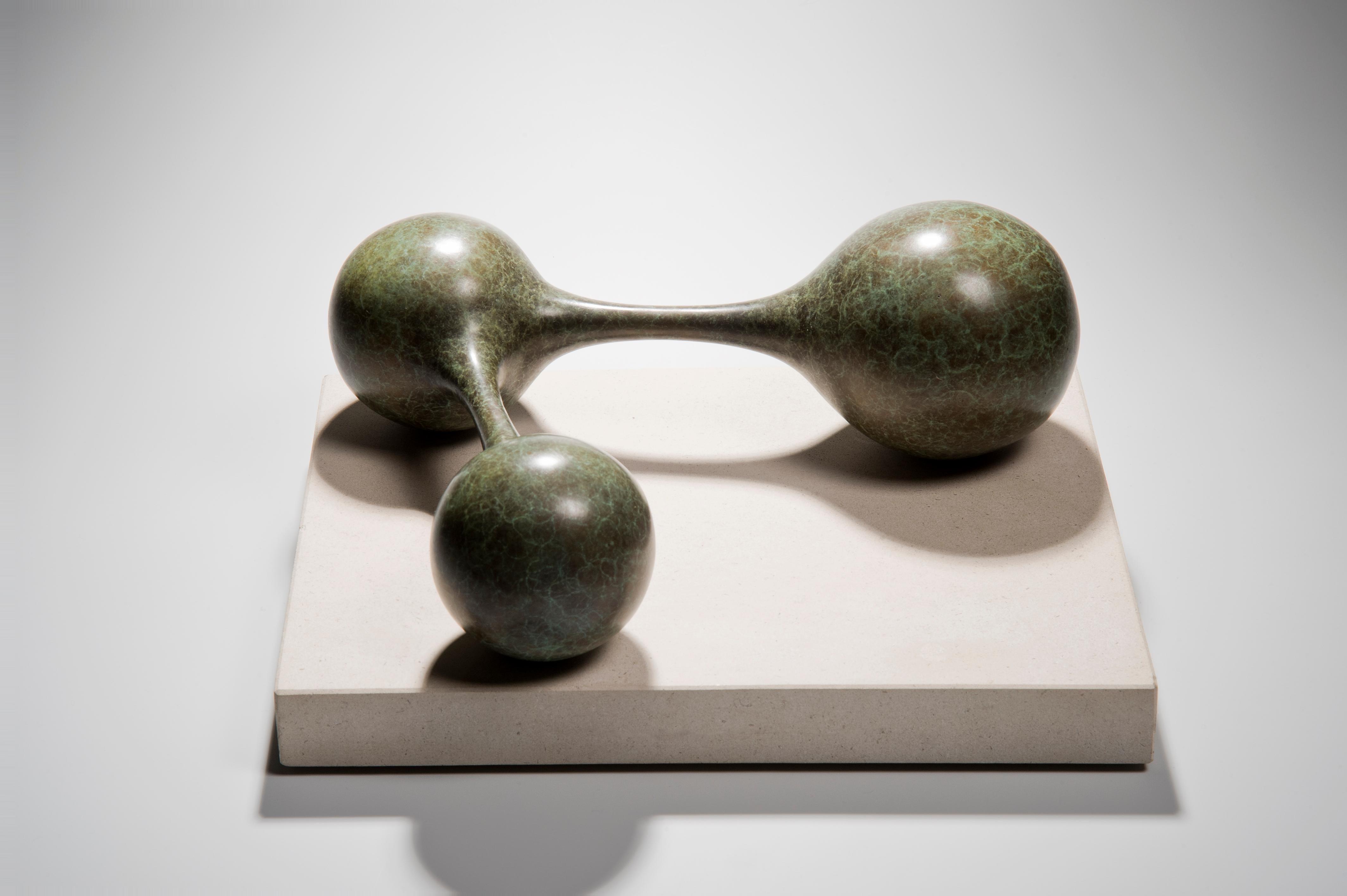 Limestone Wishbone, a patinated bronze sculpture by the British artist Vivienne Foley For Sale