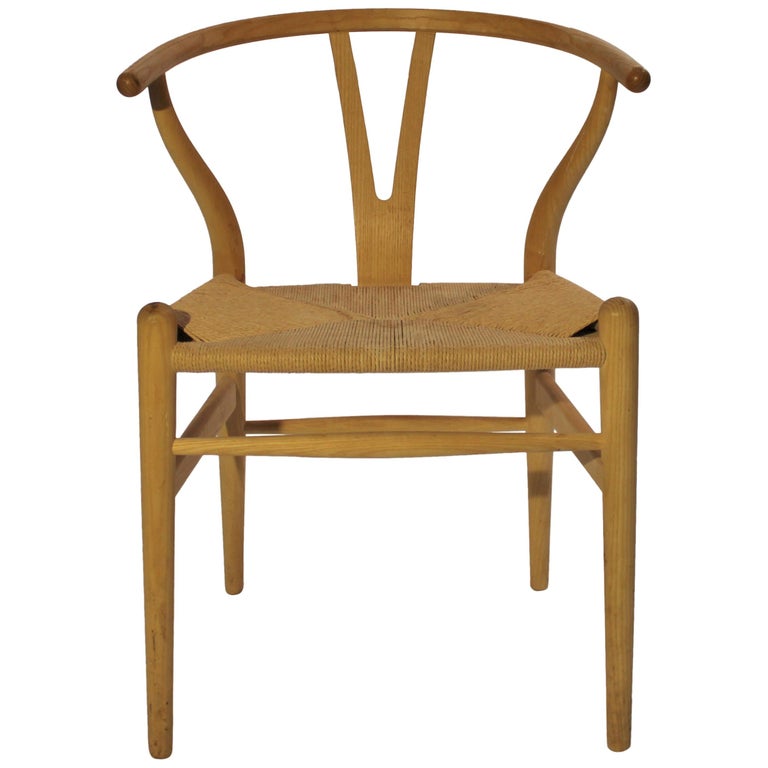 Wishbone Chair, Model CH24, in Ash by Hans J. Wegner and Carl Hansen and  Son at 1stDibs | ash wishbone chair, wishbone chair ash