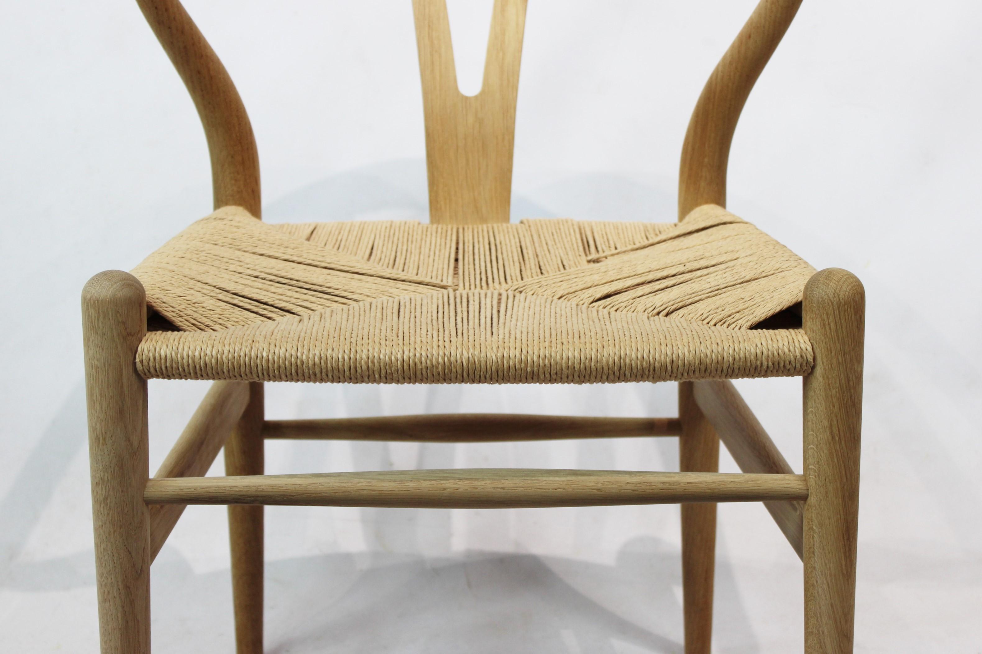 Danish Wishbone Chair, Model CH24, in Oak and Paper Cord by Hans J. Wegner