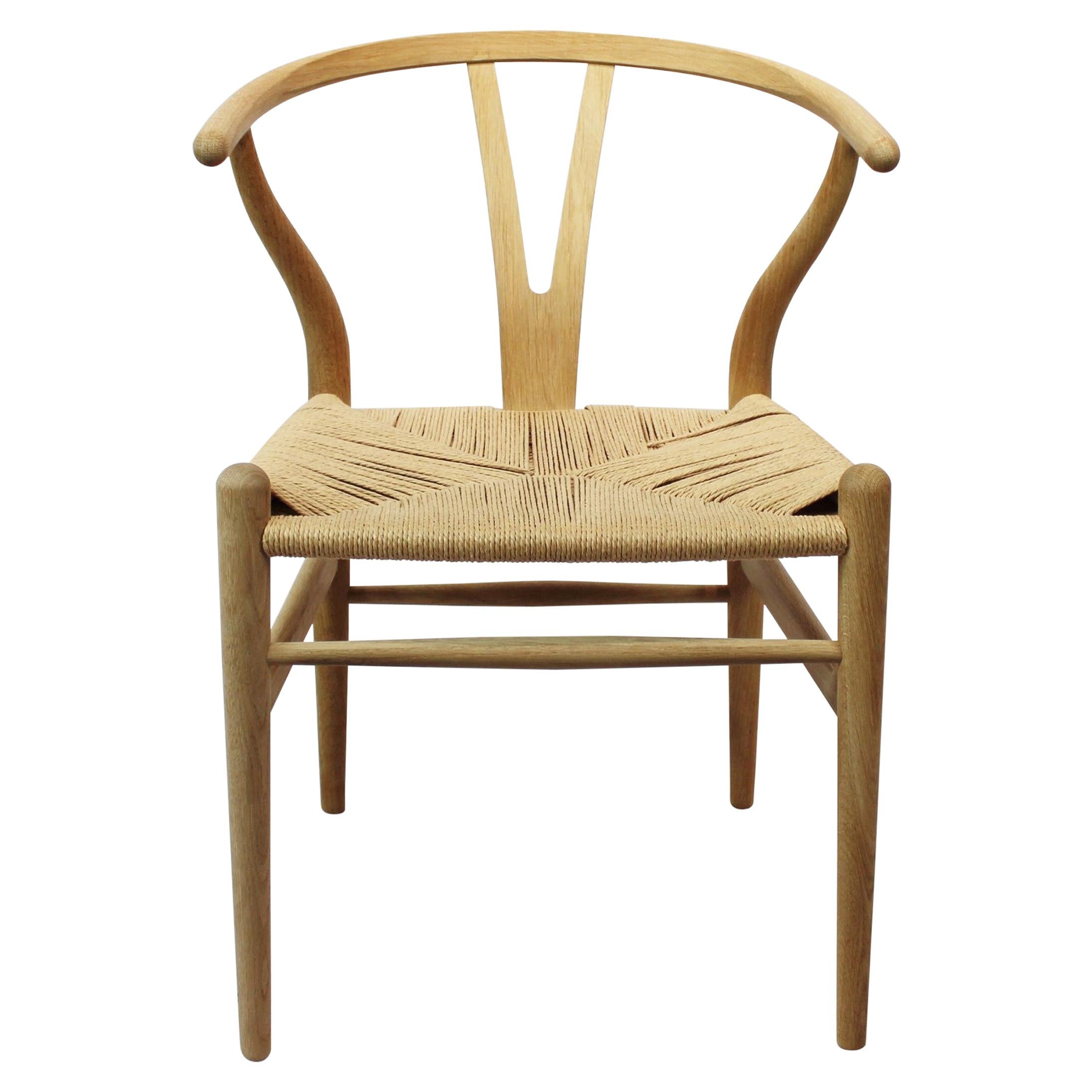 Wishbone Chair, Model CH24, in Oak and Paper Cord by Hans J. Wegner