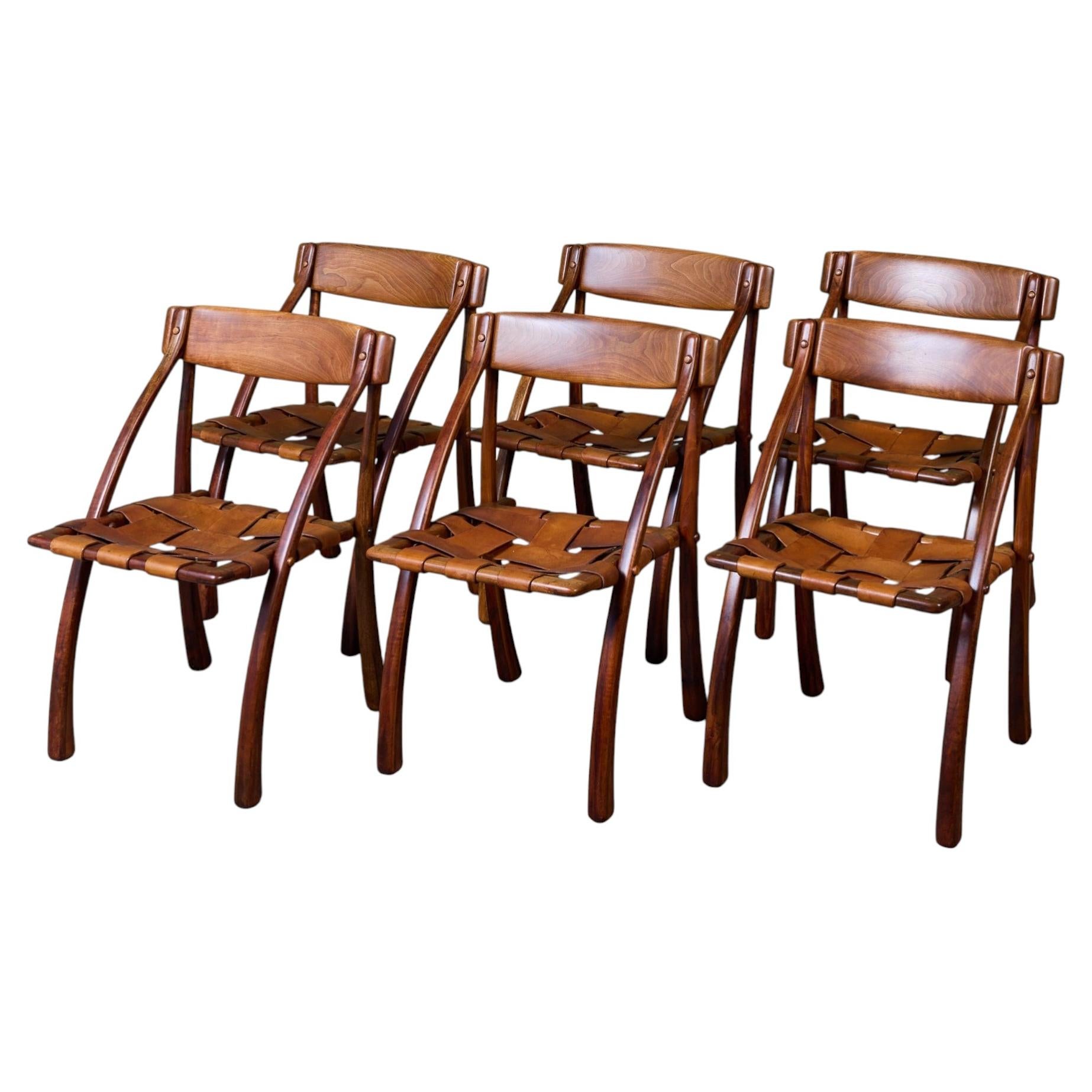 Wishbone Dining Chair Set by Arthur Espenet Carpenter, Shedua Wood, 1970s For Sale