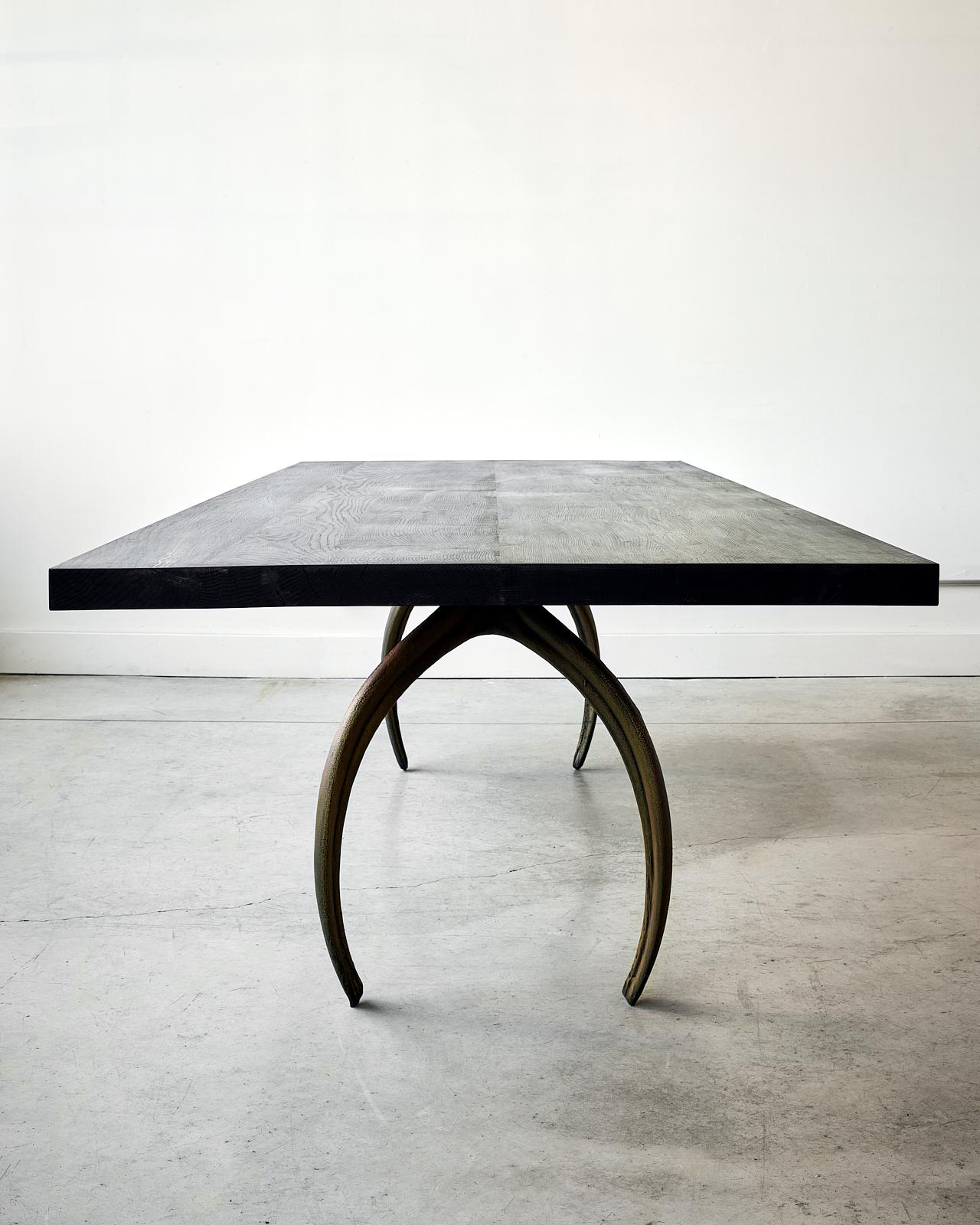 Wishbone Series dining is available as a dining table or desk. STACKLAB’s signature cast-metal Wishbone leg represents the firm’s first foray into iterative, digital prototyping, a technique that surpasses physical testing in its ability to optimize