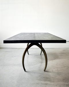 Stacklab Wishbone - 10 Seats, Dining Table, Joined Hardwood and Cast-Metal