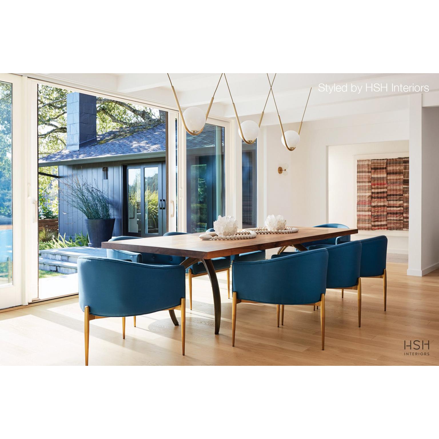 Contemporary Stacklab Wishbone - 10 Seats, Dining Table, Joined Hardwood and Cast-Metal For Sale