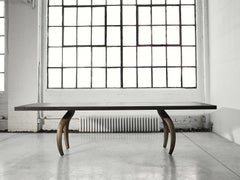 Stacklab Wishbone - 8 Seat Dining Table, Joined Hardwood with Cast-Metal