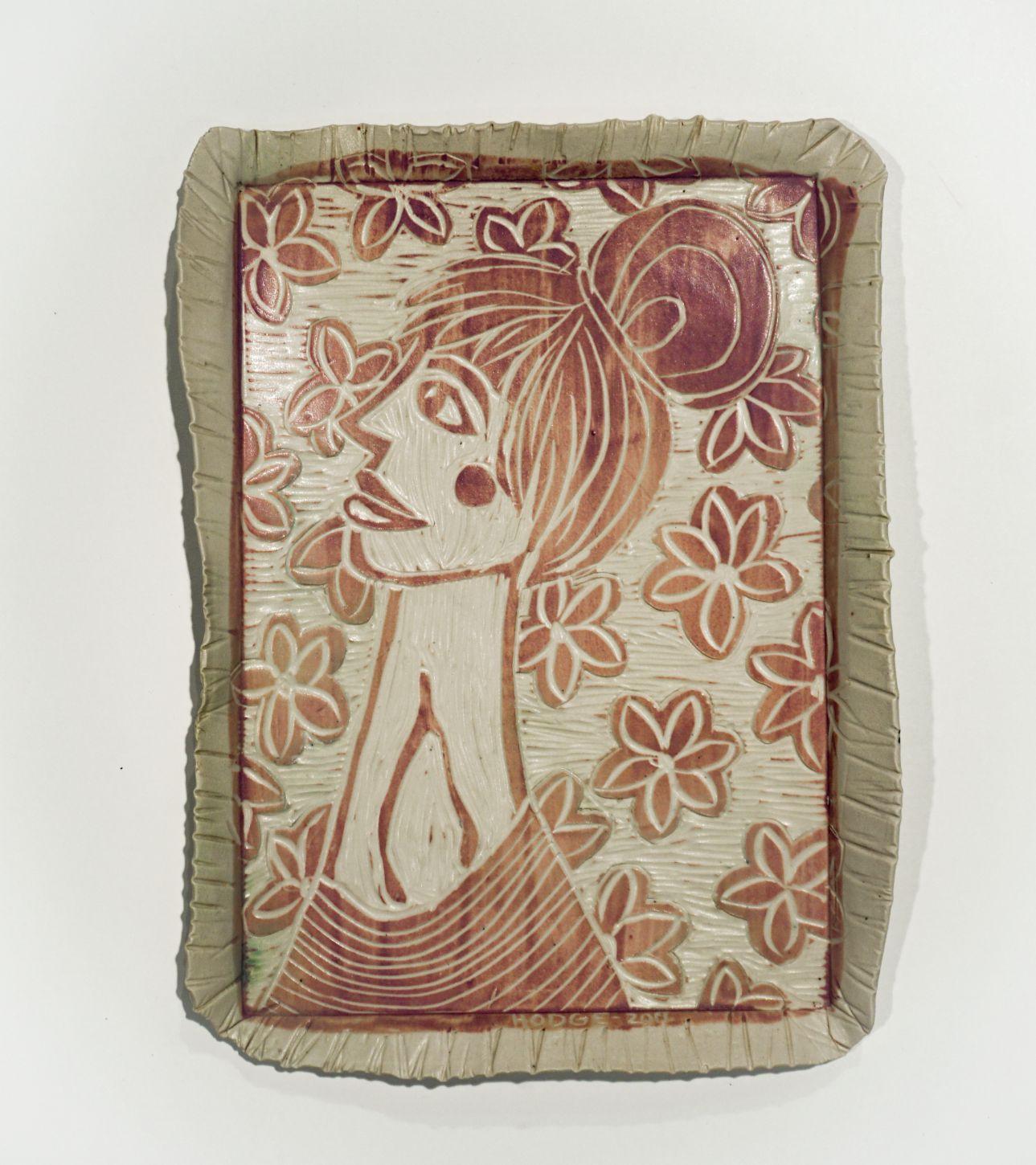 Modern Wishful Thinking Portrait. Carved Porcelain Wall Sculpture For Sale