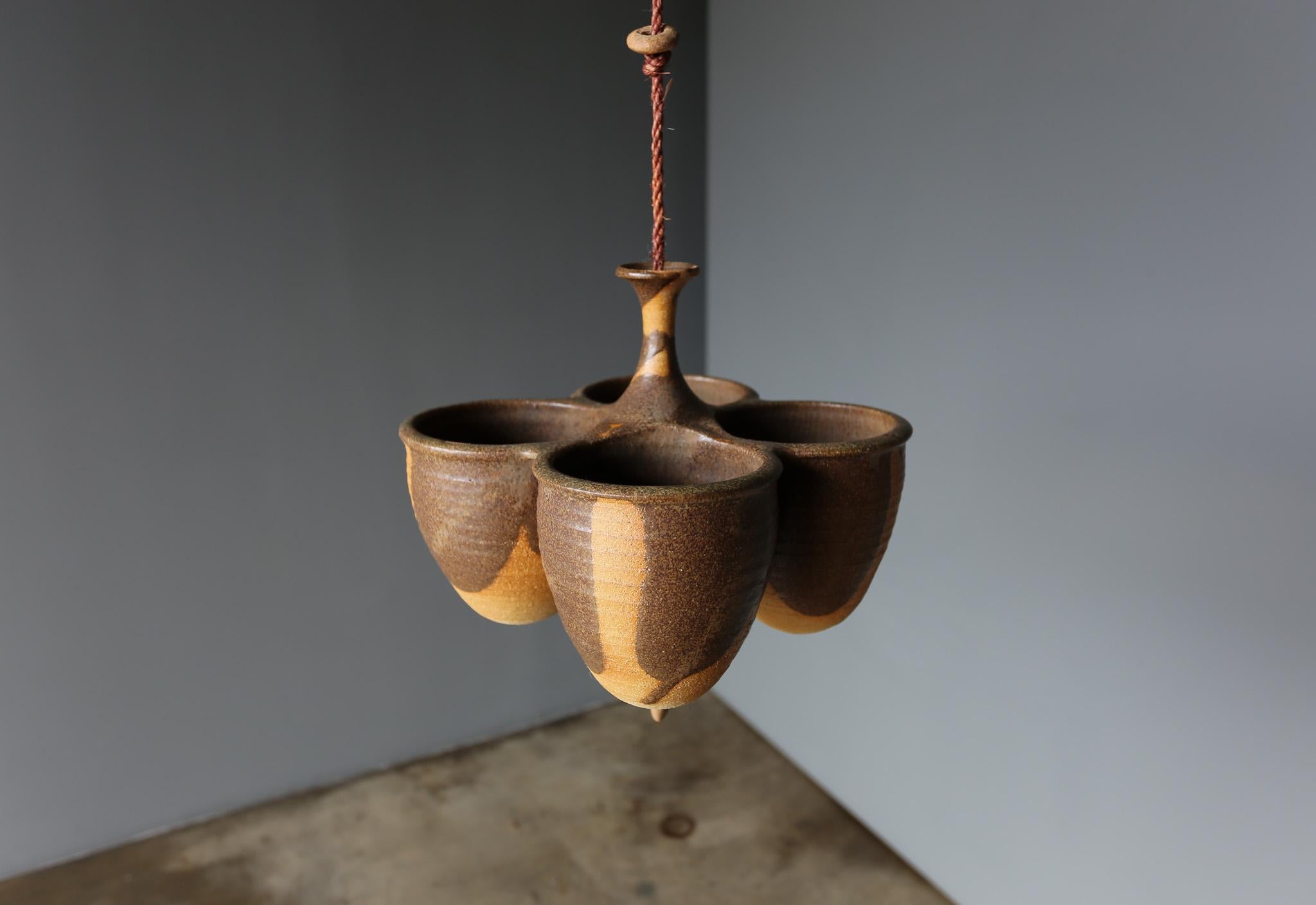 Wishon-Harrell Ceramic Hanging Planter, California, 1970's.  This piece is signed to the bottom.  